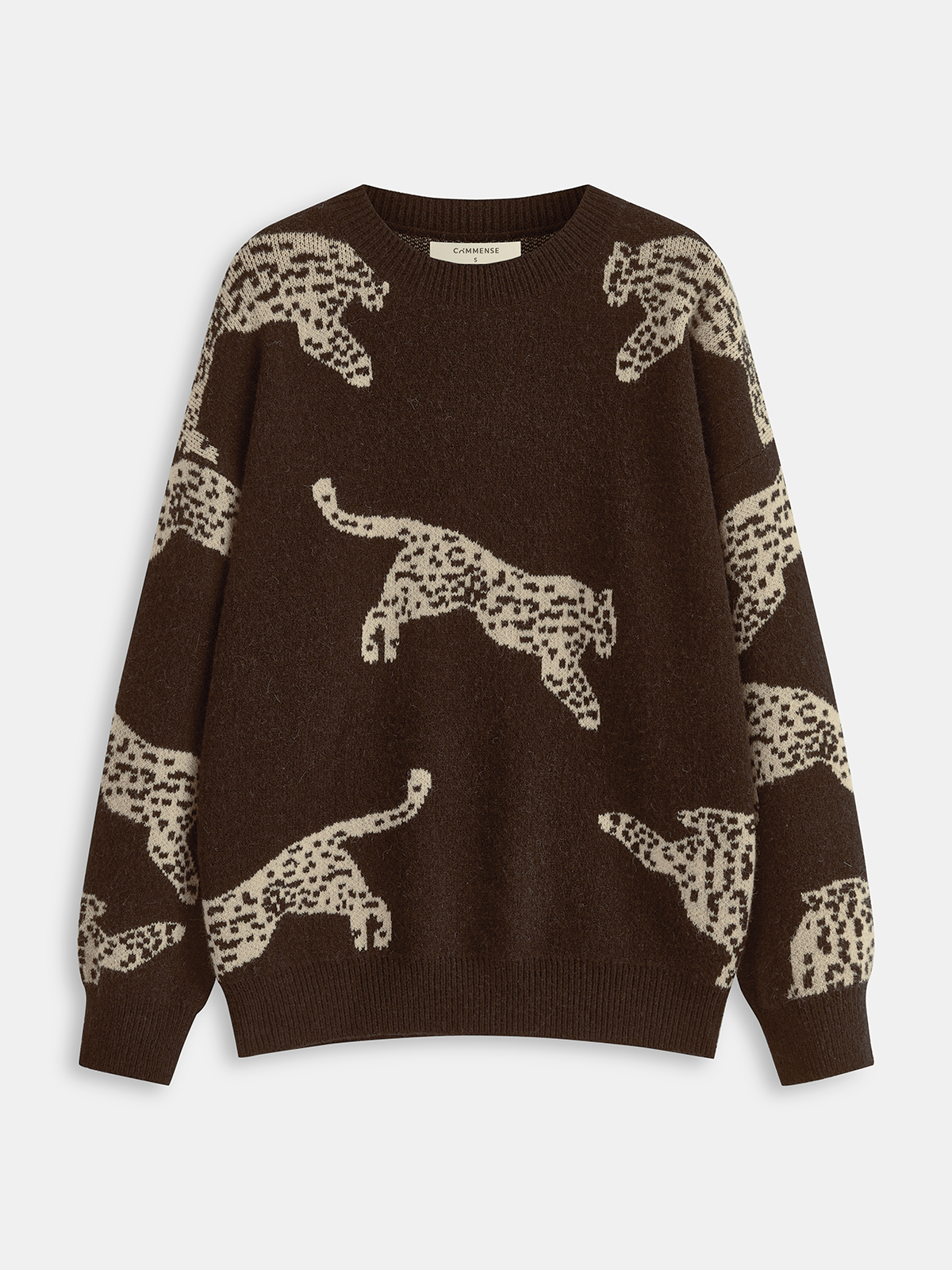 Leopard Print Sweater Trendy Crew Neck Style