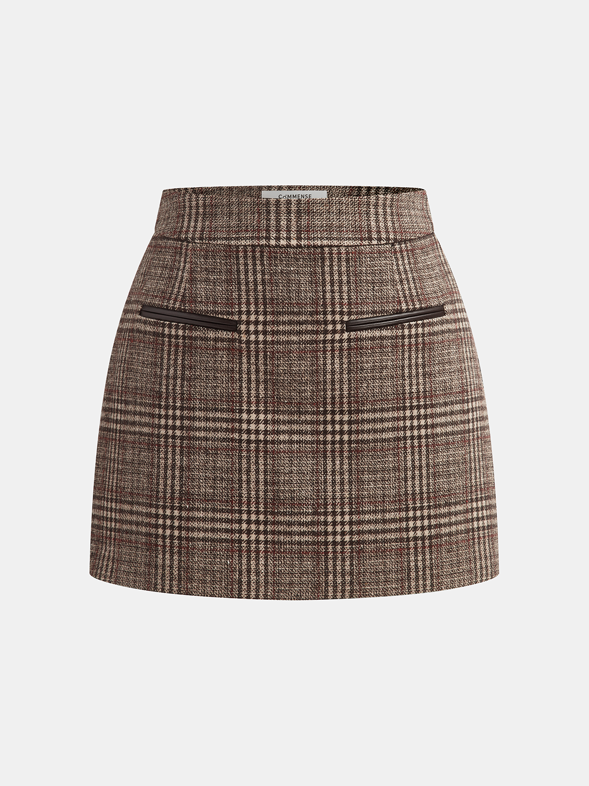 Plaid Tweed Mini Skirt High Waist A-Line Design