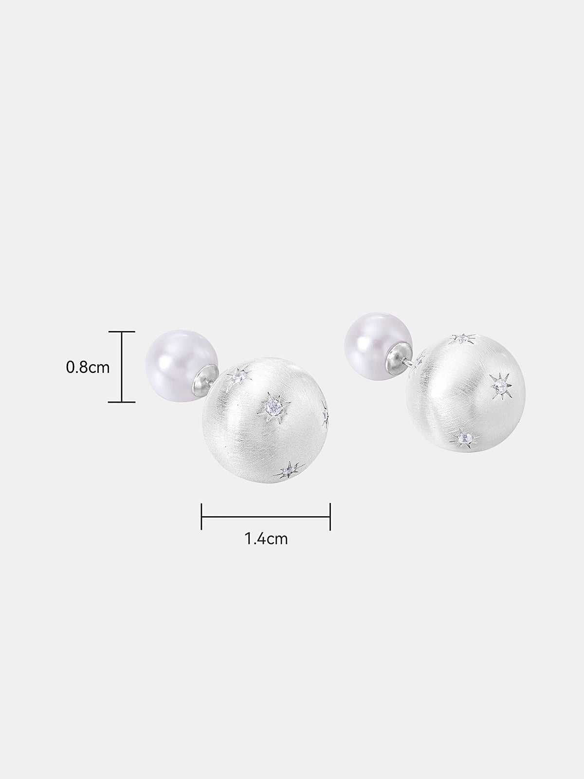 Star-Detail Double-Pearl Earrings Elegant Bridal Fashion Accessory