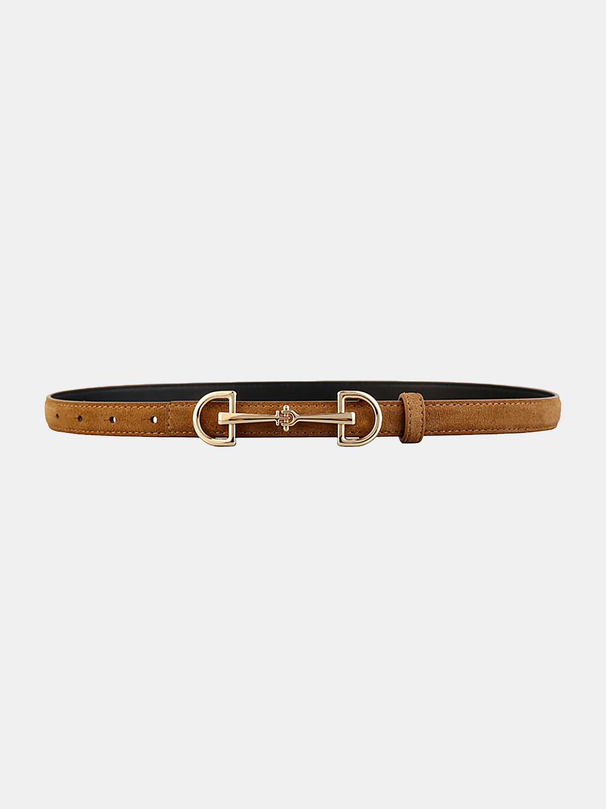 Horsebit Buckle Leather Belt Classic Adjustable Design