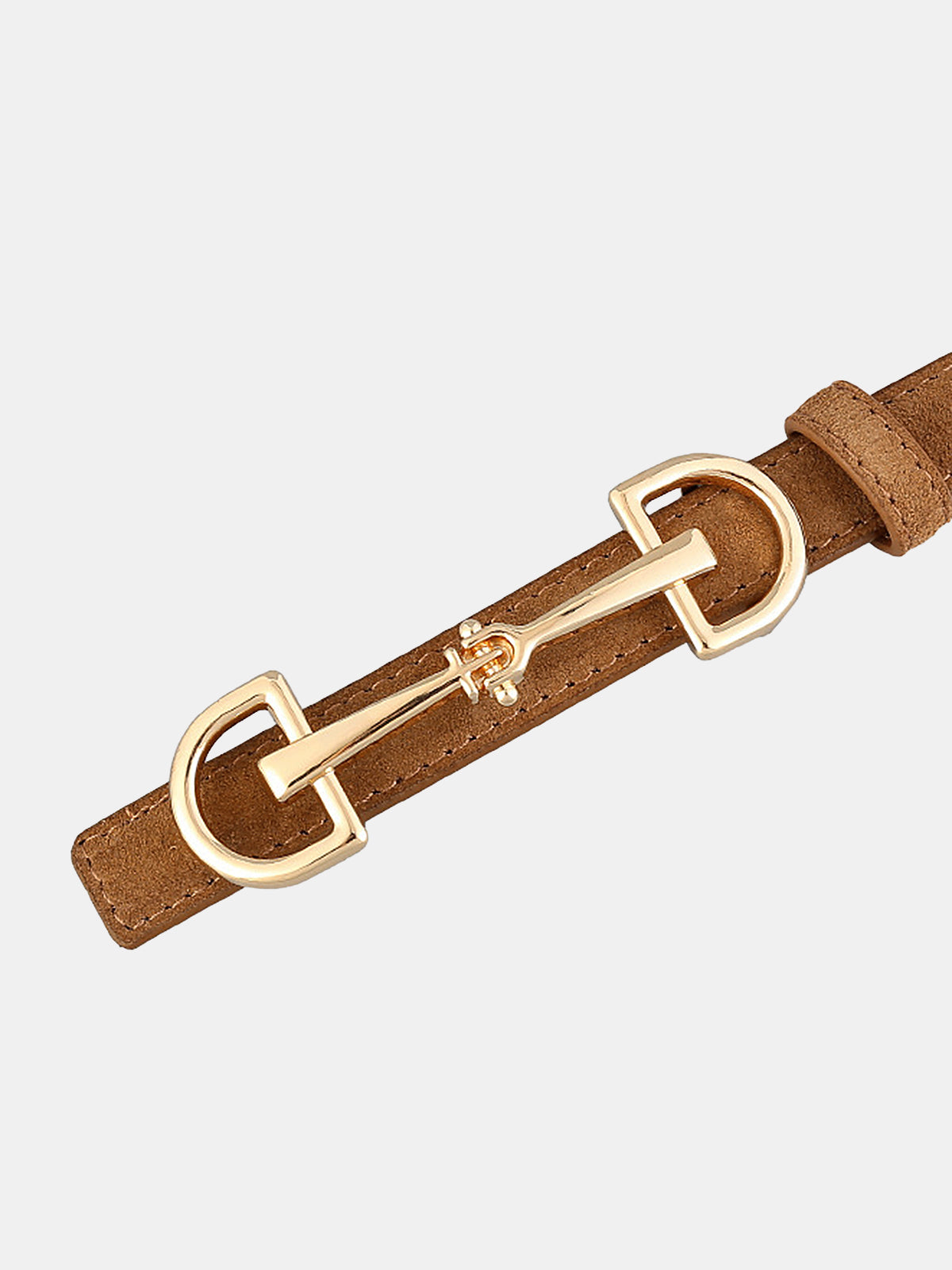 Horsebit Buckle Leather Belt Classic Adjustable Design