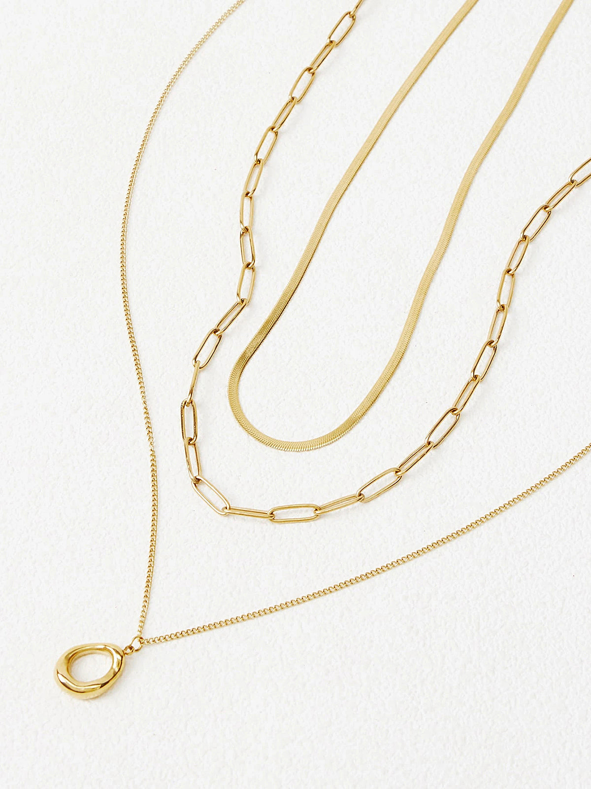 Layered Gold-Tone Chain Necklace, Women's Elegant Fashion Accessory
