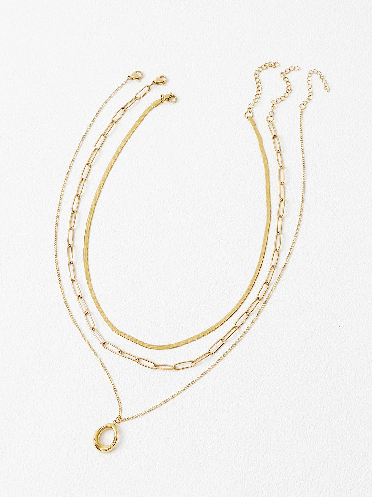 Layered Gold-Tone Chain Necklace, Women's Elegant Fashion Accessory