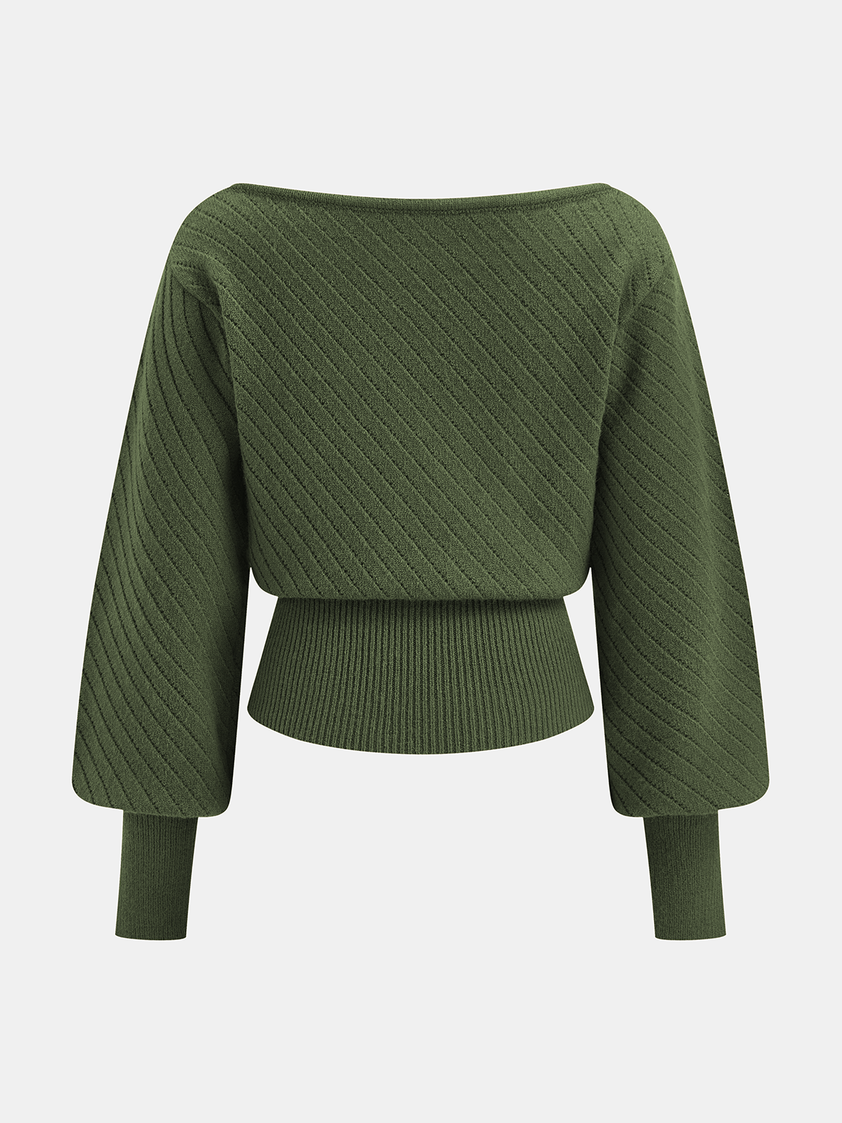 Ribbed Knit Cropped Sweater for Women Casual Fall