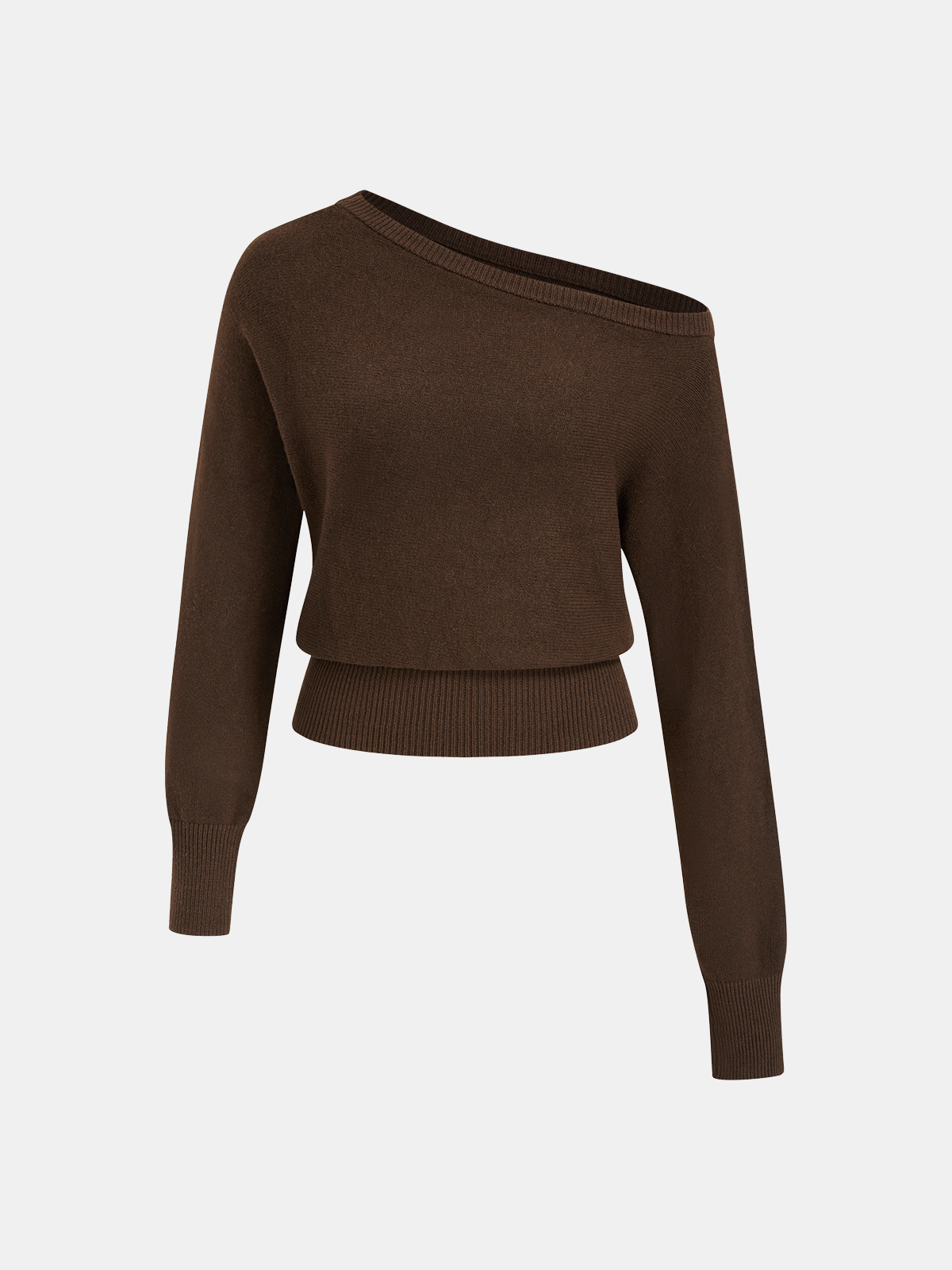 Off-Shoulder Knit Sweater for Women, Cozy Winter Casual Pullover