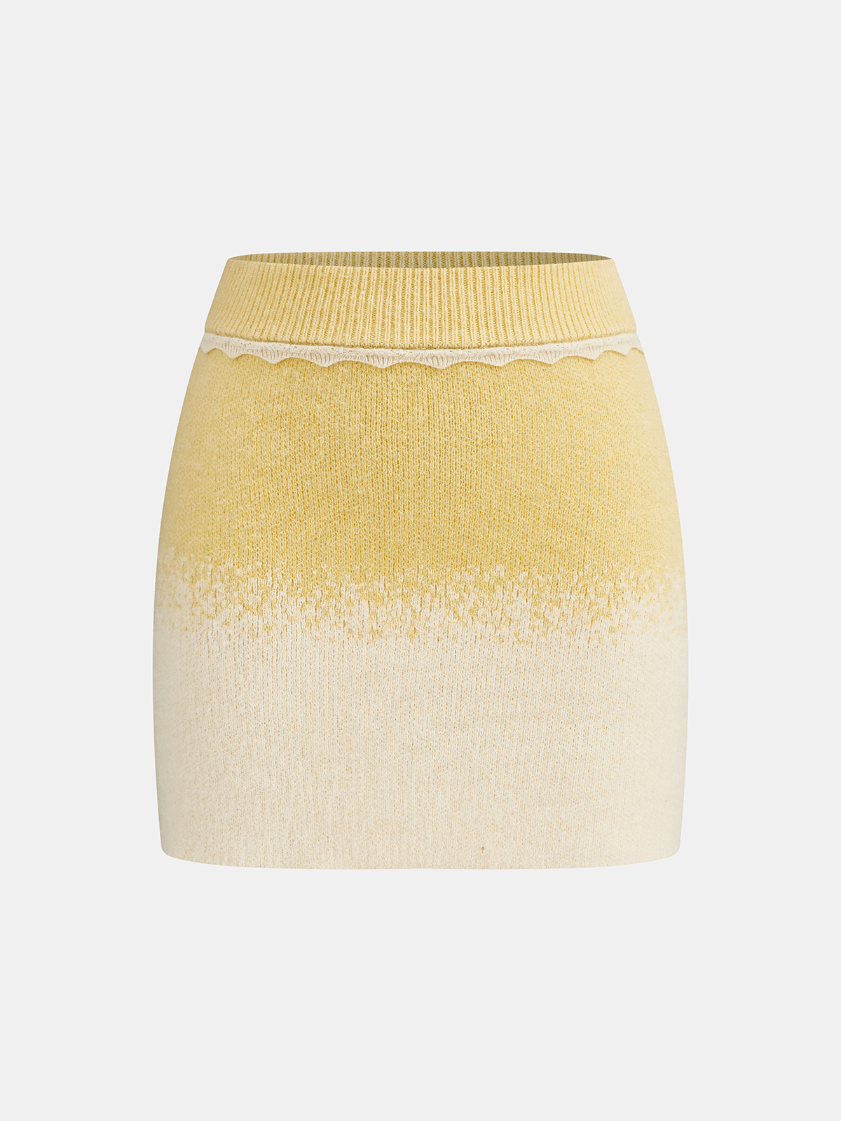 Ombre Knitted Top and Mini Skirt Set with Cozy Stretch Fabric