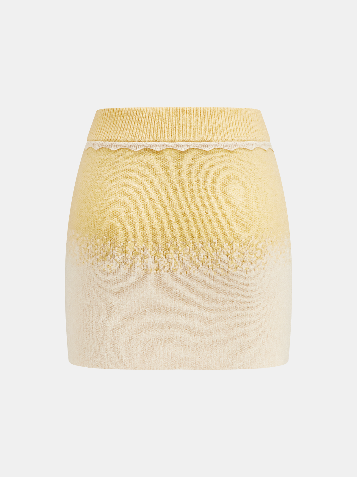 Ombre Knitted Top and Mini Skirt Set with Cozy Stretch Fabric