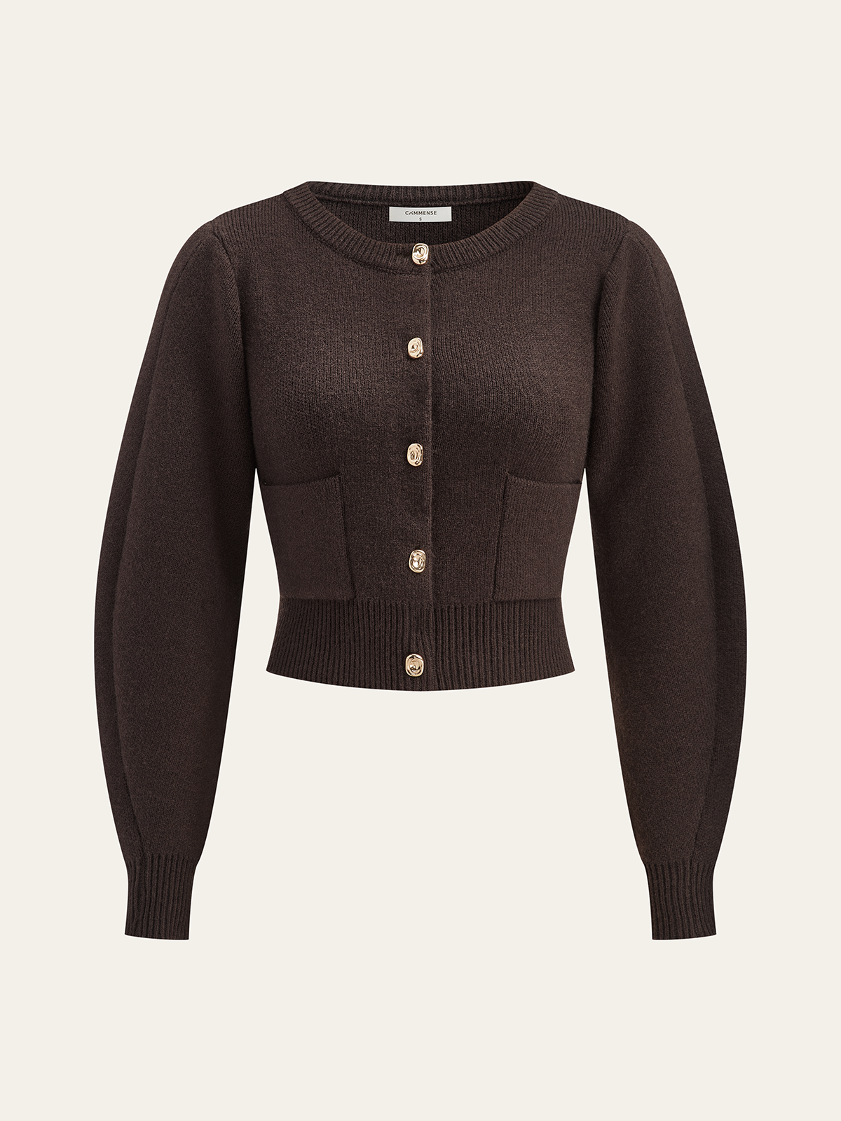 Lamb Sleeve Metal Button Knit Top and Skirt Set, Elegant Fashion Outfit for Women