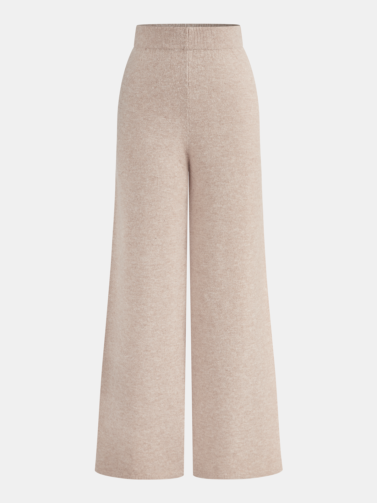 Knit Wide-Leg Pants Comfortable Stretch Waistband