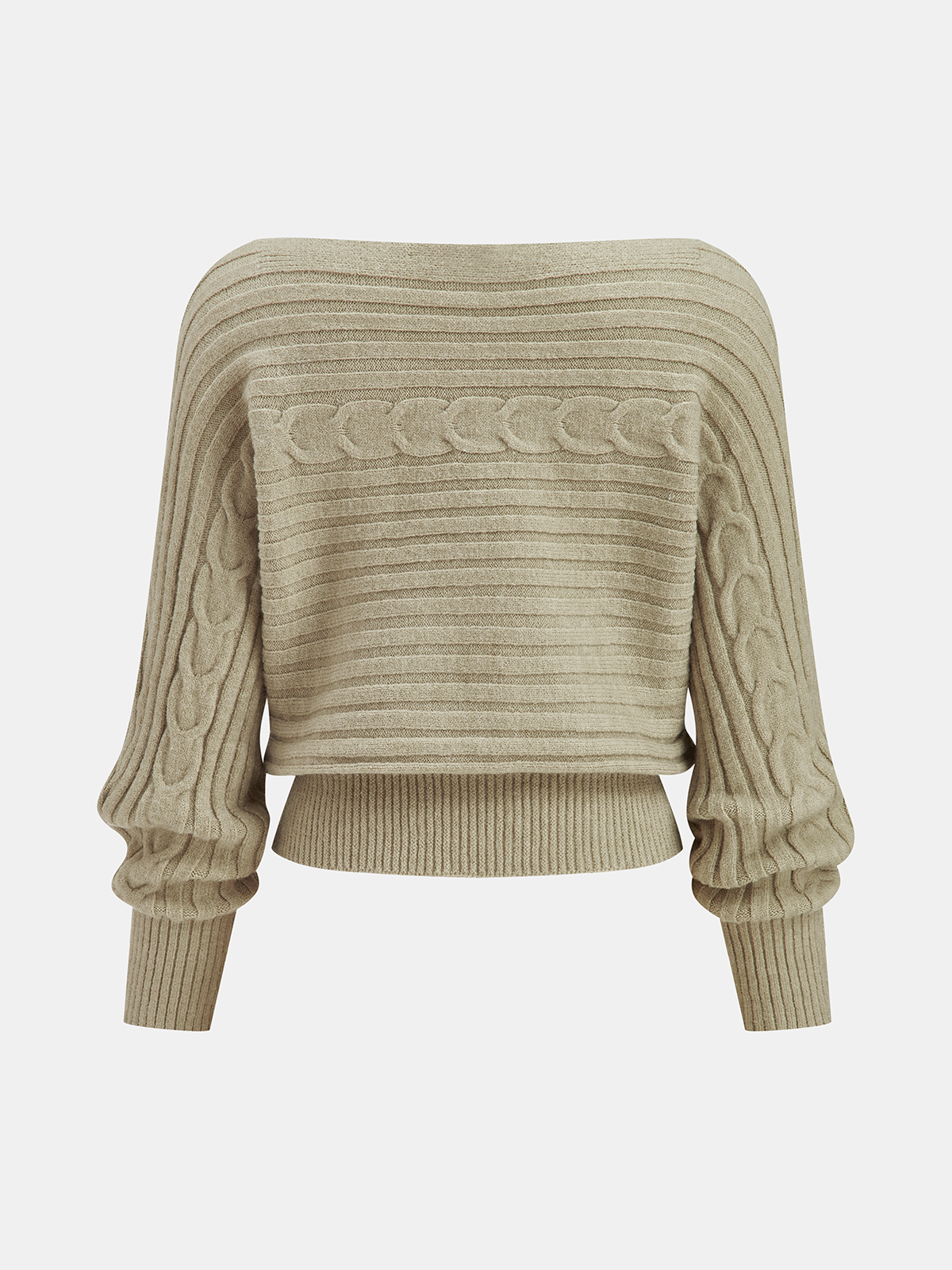 Off-Shoulder Cable-Knit Cropped Sweater for Women Comfort Fit