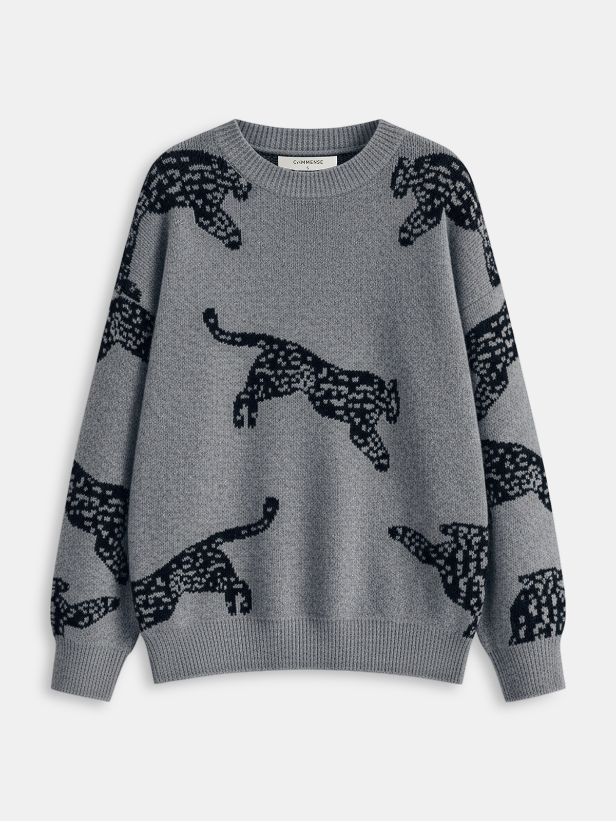 Leopard Print Sweater Trendy Crew Neck Style