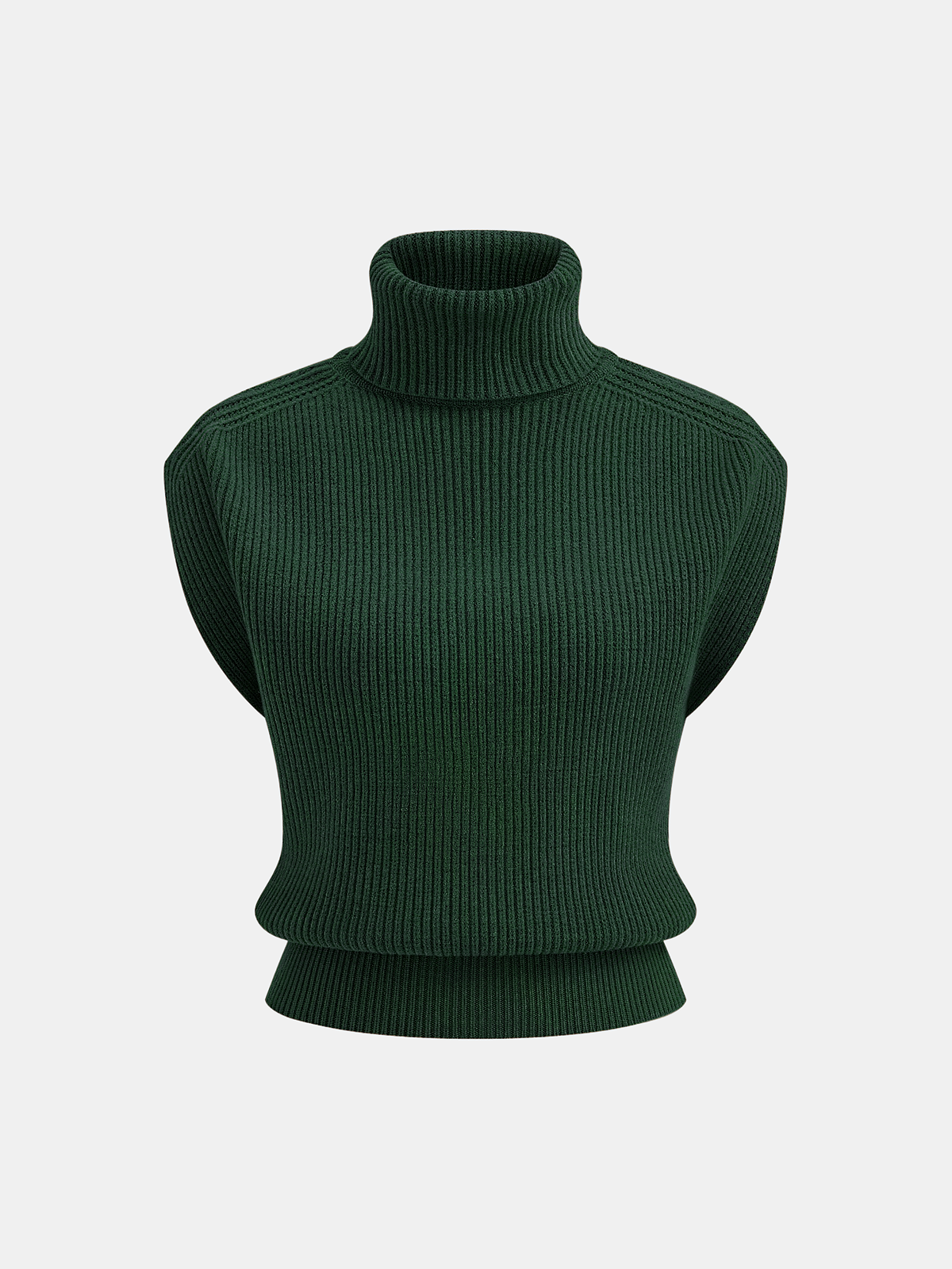 Turtleneck Sleeveless Sweater Vest for Layering Casual Fashion