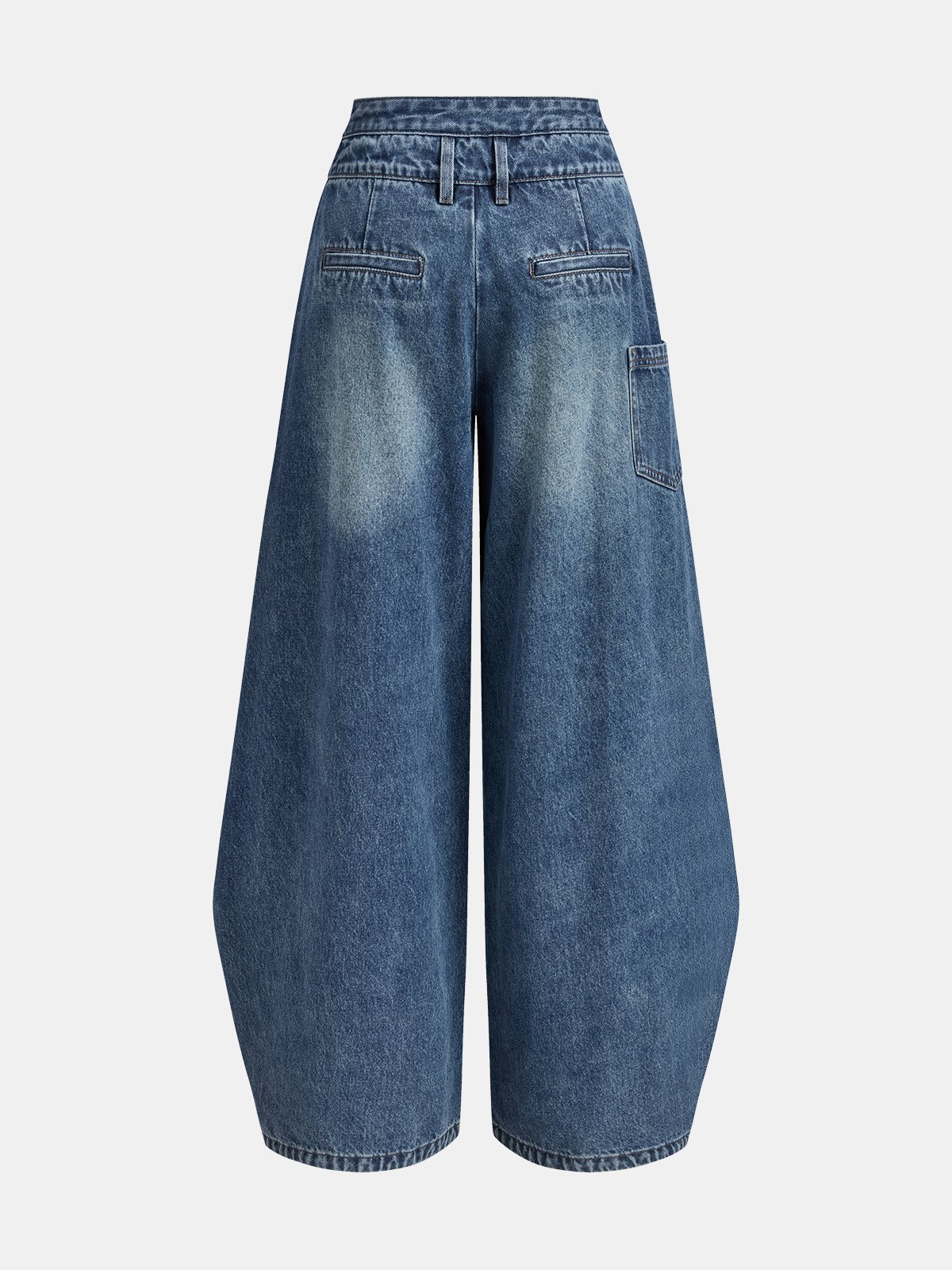 Cross-Front Wide-Leg Jeans for Women High Waist Casual Fit
