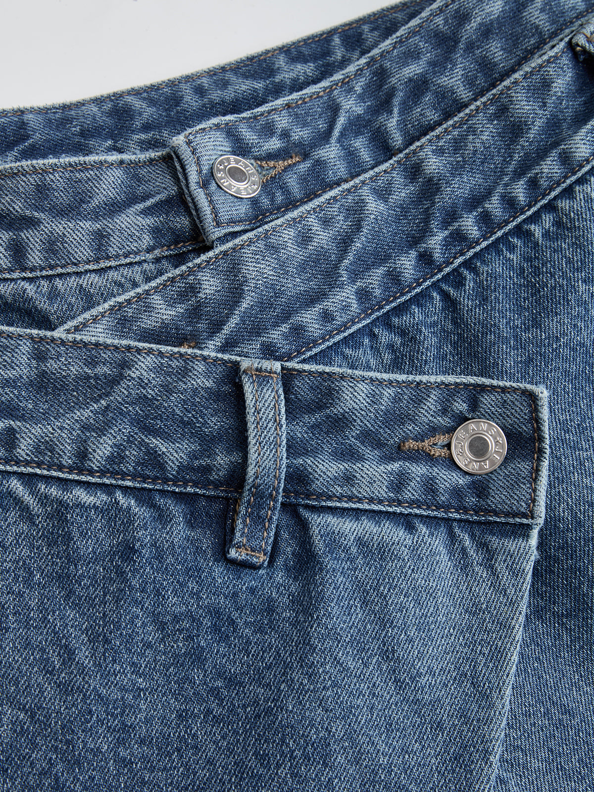 Cross-Front Wide-Leg Jeans for Women High Waist Casual Fit