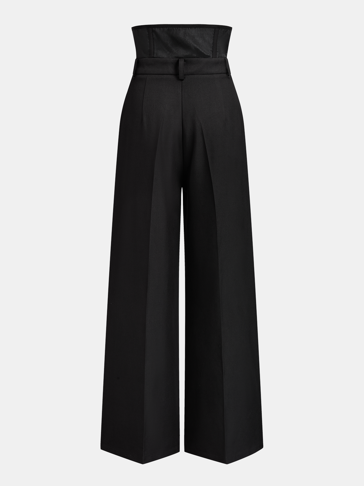 Corset Waist Pleated Wide Leg Pants - Comfortable High-Waisted Design for Women