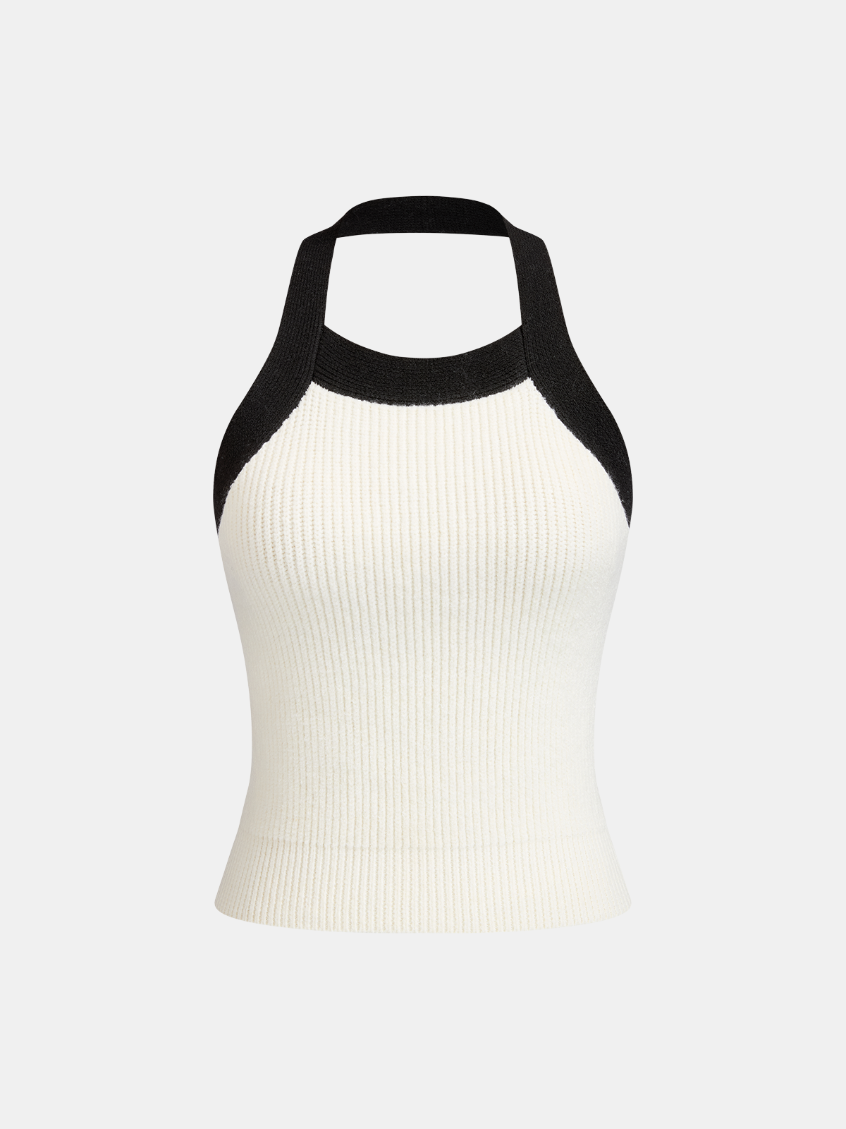 Color-Block Cutout Ribbed Sweater Set for Women Comfy Casual Style
