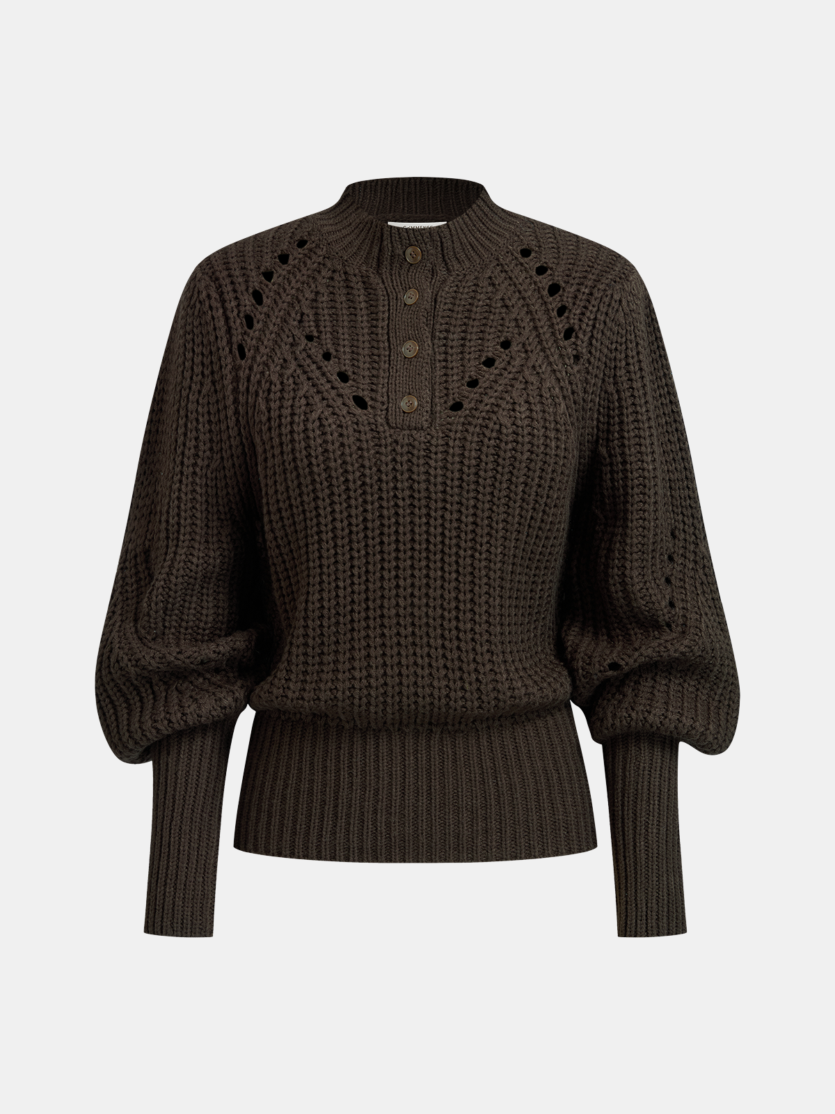 Tie-Waist Button-Front Knit Sweater Cozy Comfort Fit