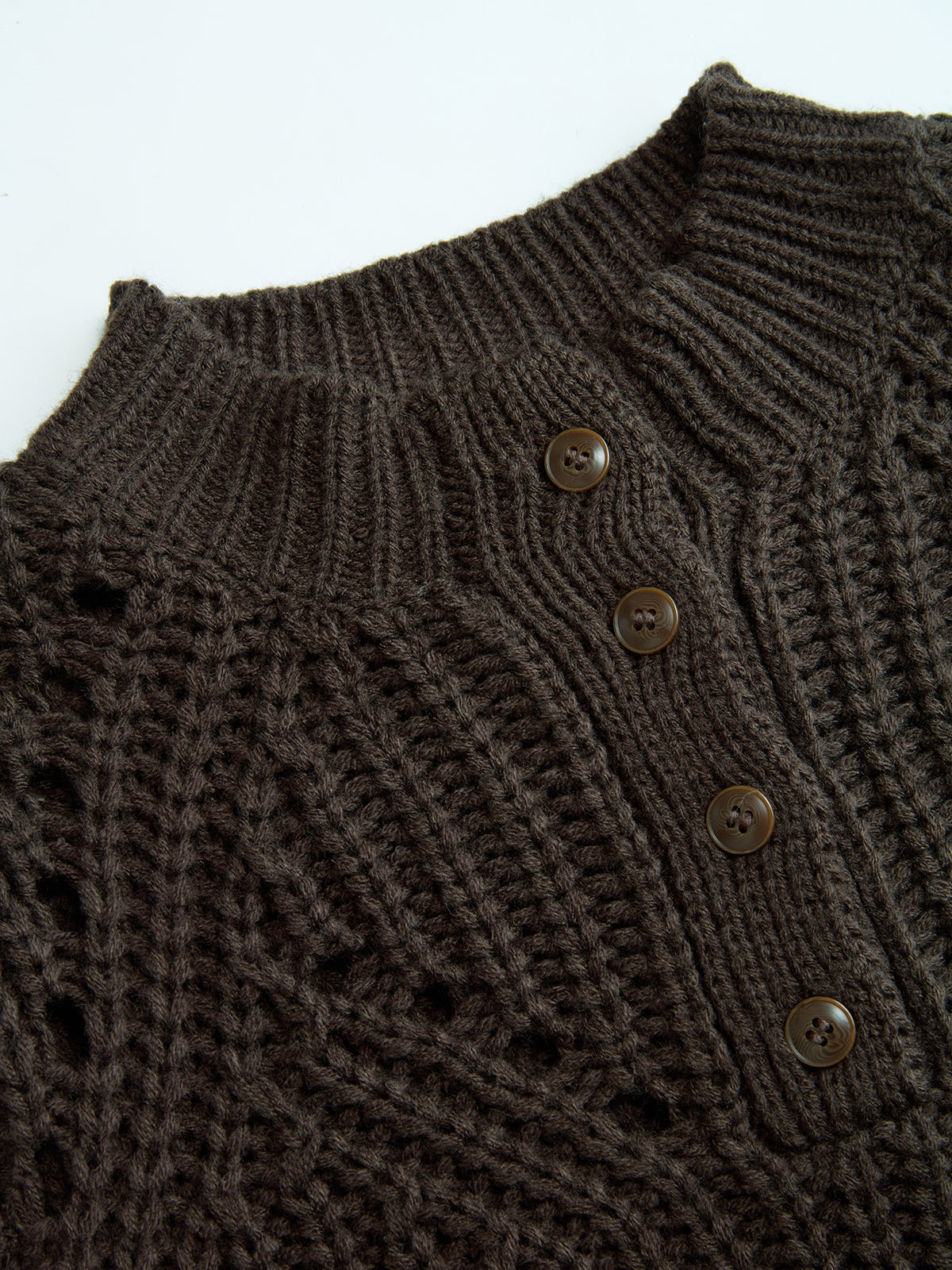 Tie-Waist Button-Front Knit Sweater Cozy Comfort Fit