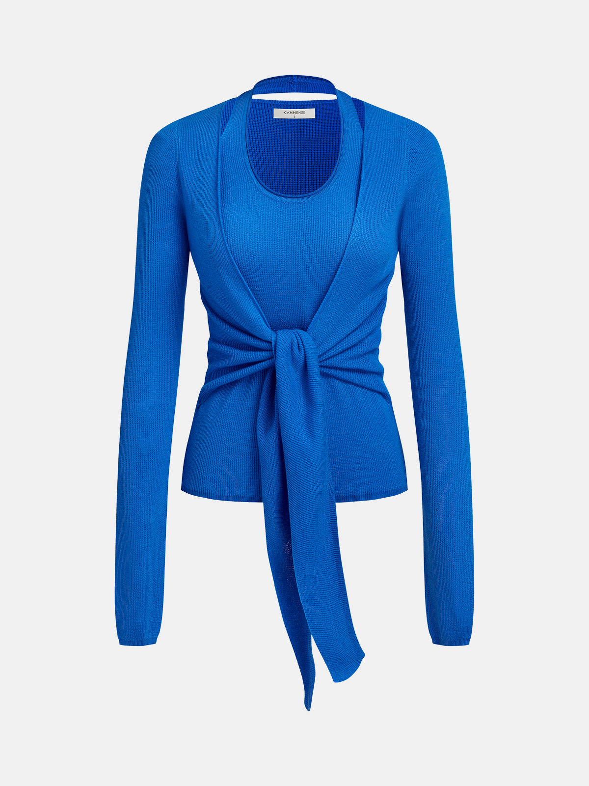 2-in-1 Knot-Front Ribbed Top Comfortable Stylish Versatile Wear