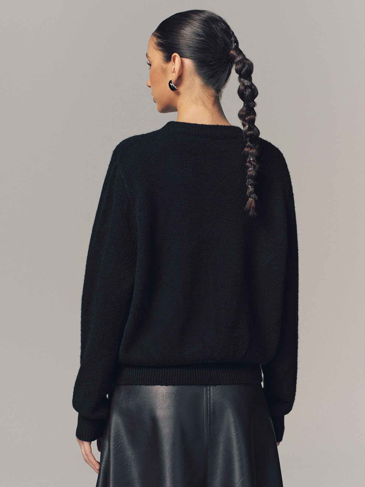 Floral Applique Crew Neck Sweater for Women Casual Wear