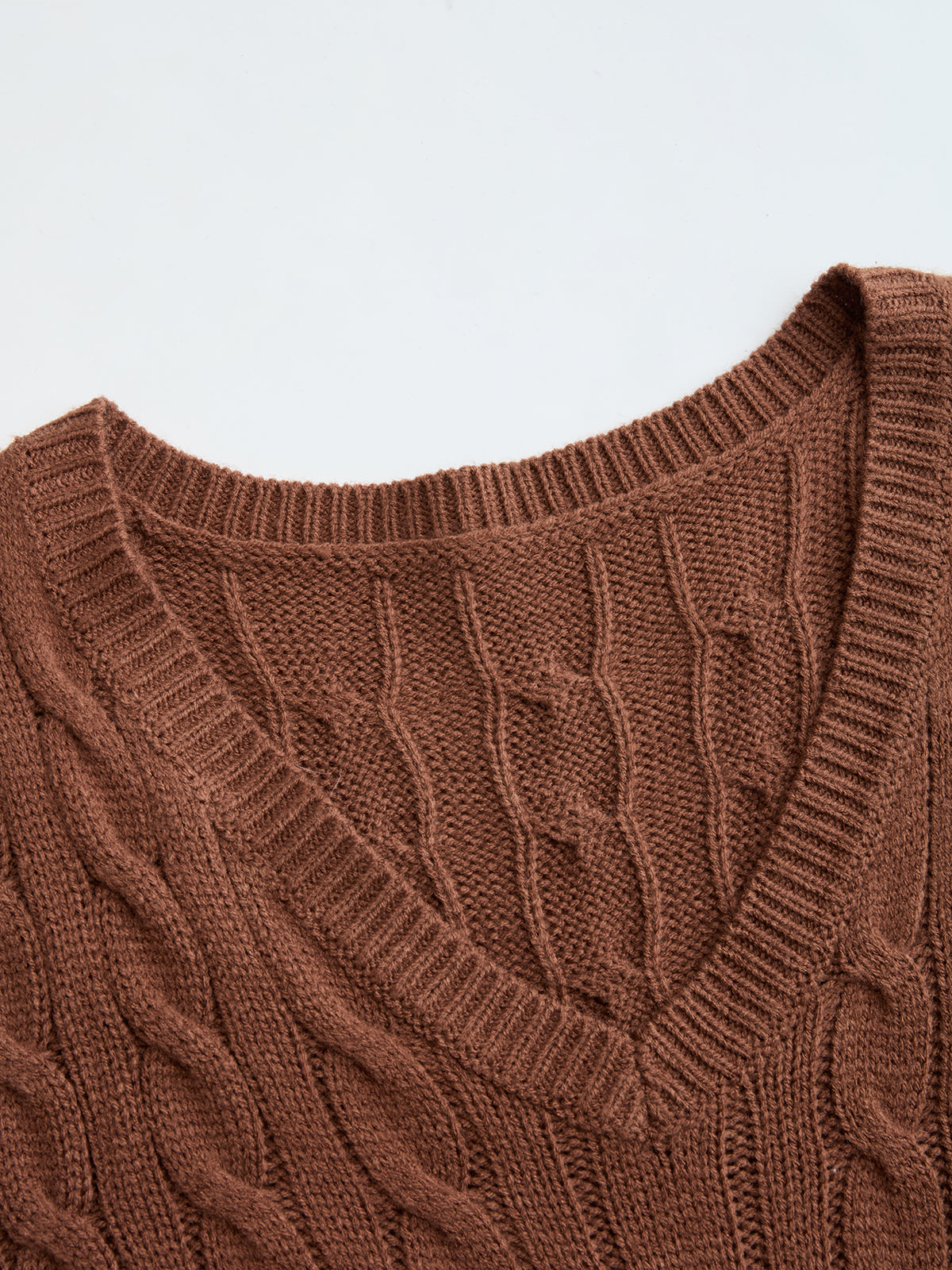 Cable-Knit V-Neck Maxi Sweater Dress Cozy Winter Essential