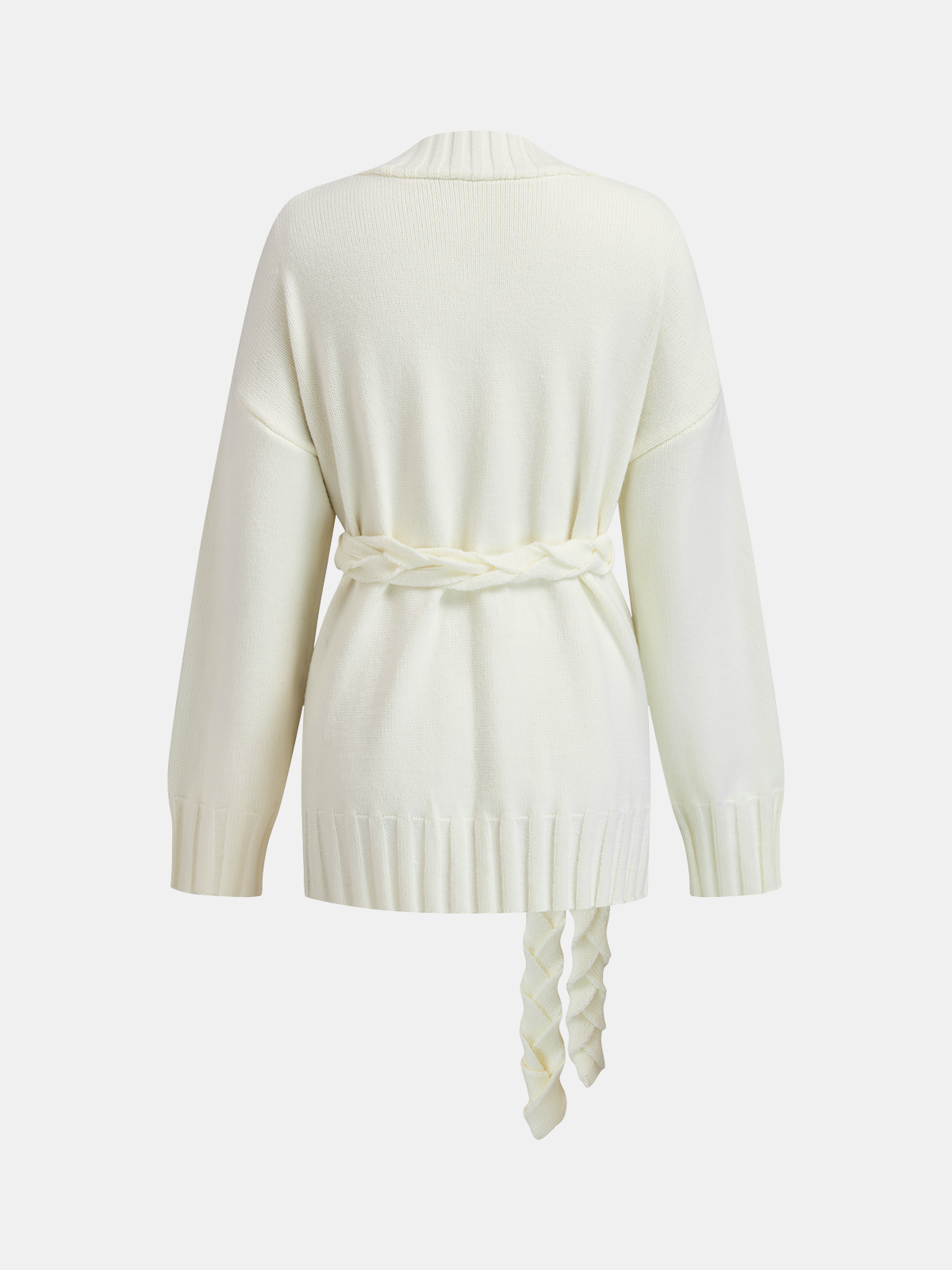 Belted Cable-Knit Cardigan with Metal Button Detail, Cozy Winter Layer Essential