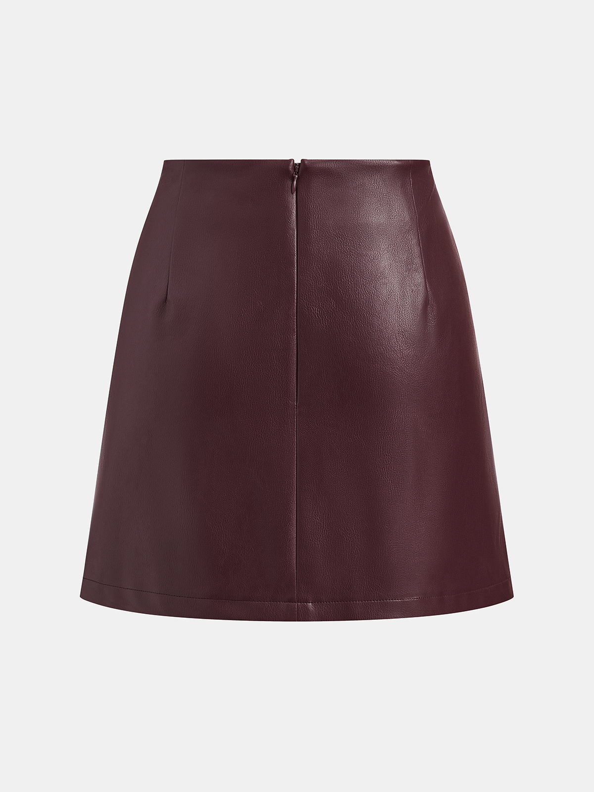 Asymmetric Ruched Faux Leather Mini Skirt for Women High Waist Fashion