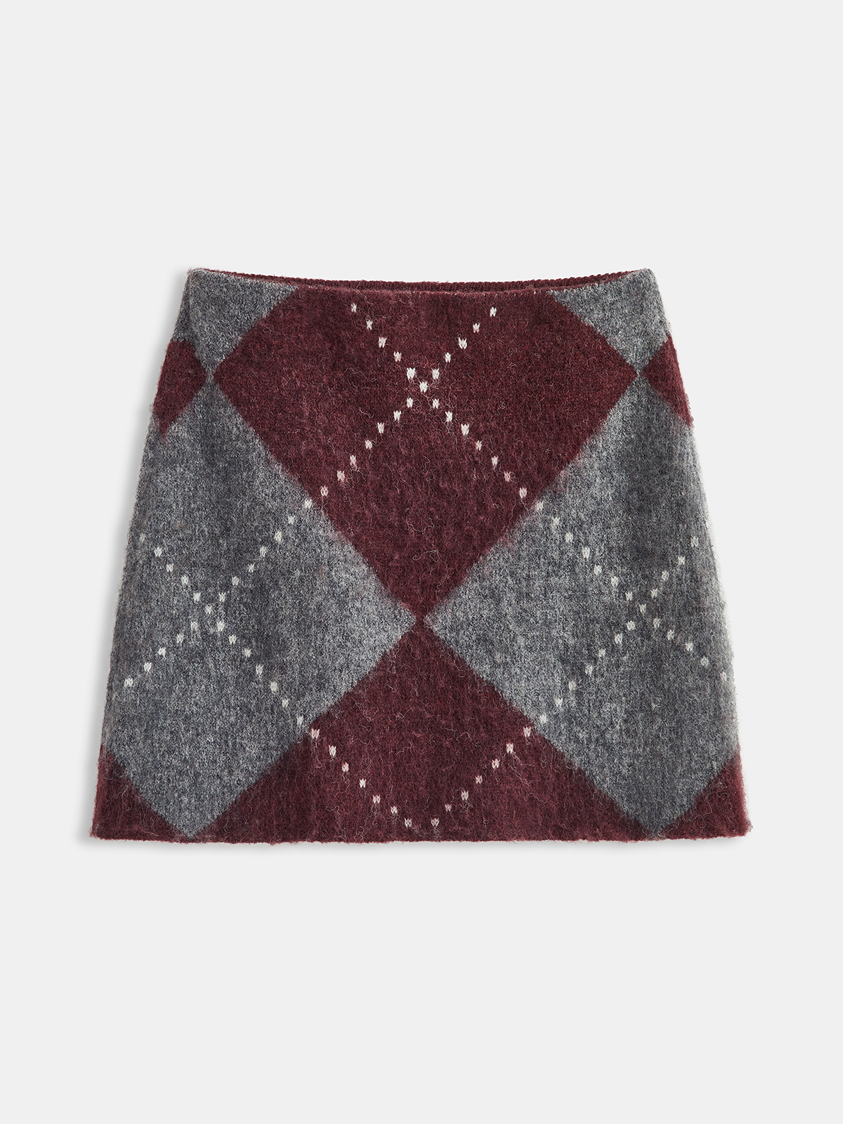Argyle Wool-Blend Mini Skirt Comfortable Winter Fashion