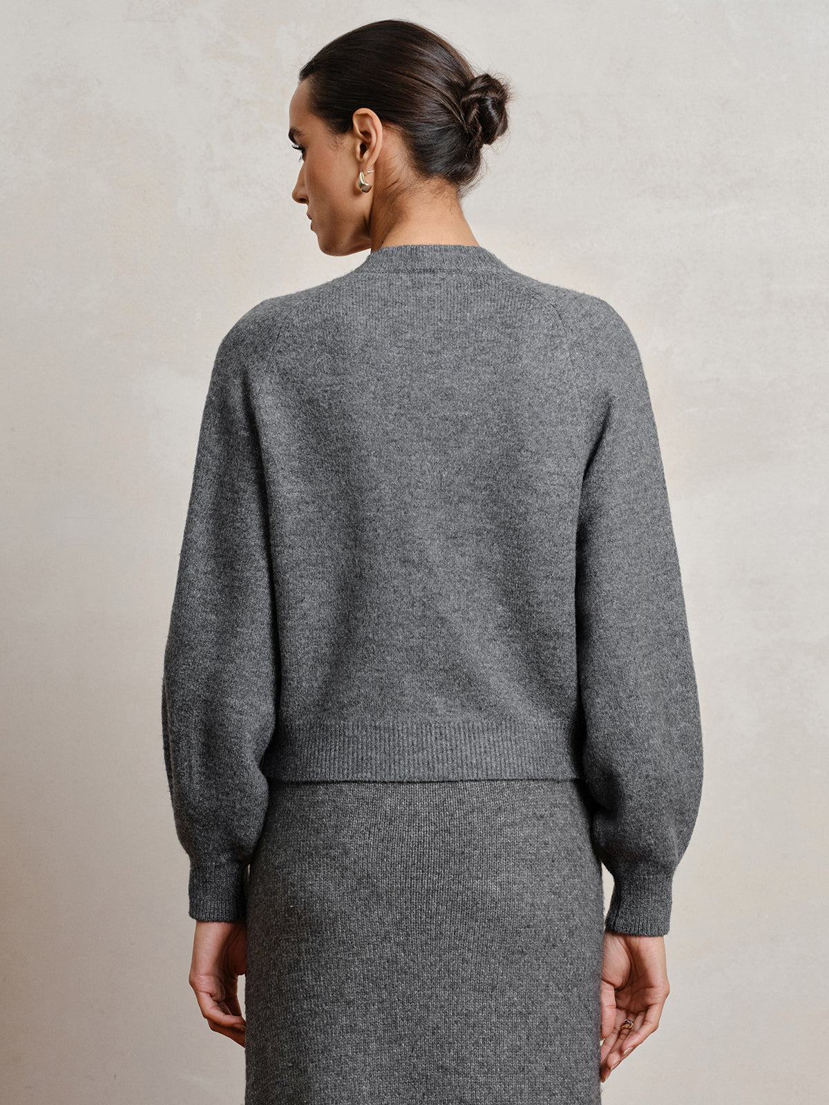 Lace-Up Trim V-Neck Cardigan with Long Sleeves