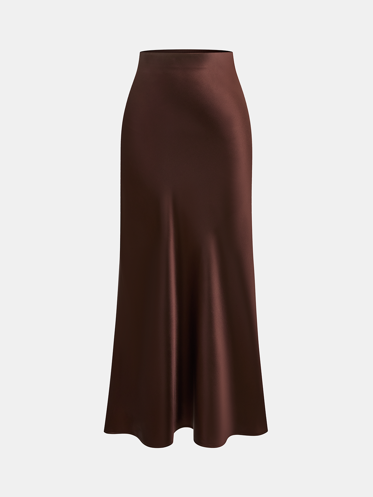 Elastic-Waist Satin Mermaid Maxi Skirt for Evening Events