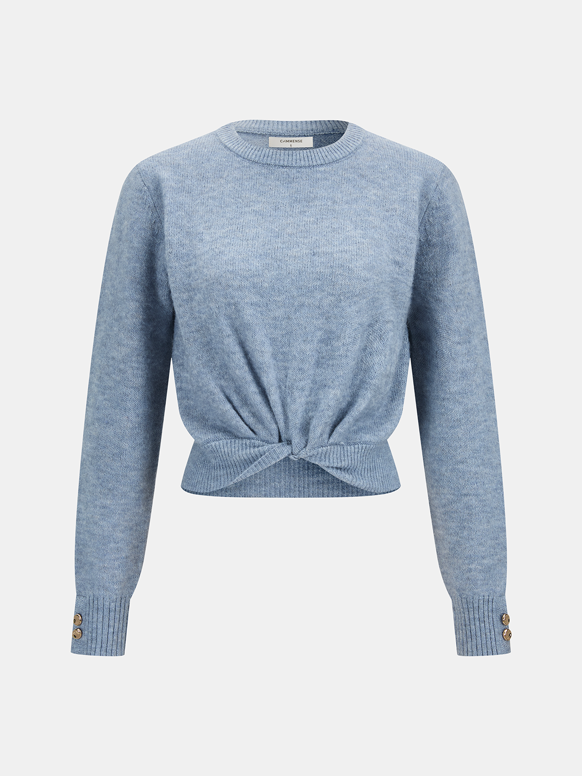 Wool-Blend Knot-Front Sweater Comfortable and Stylish Pullover