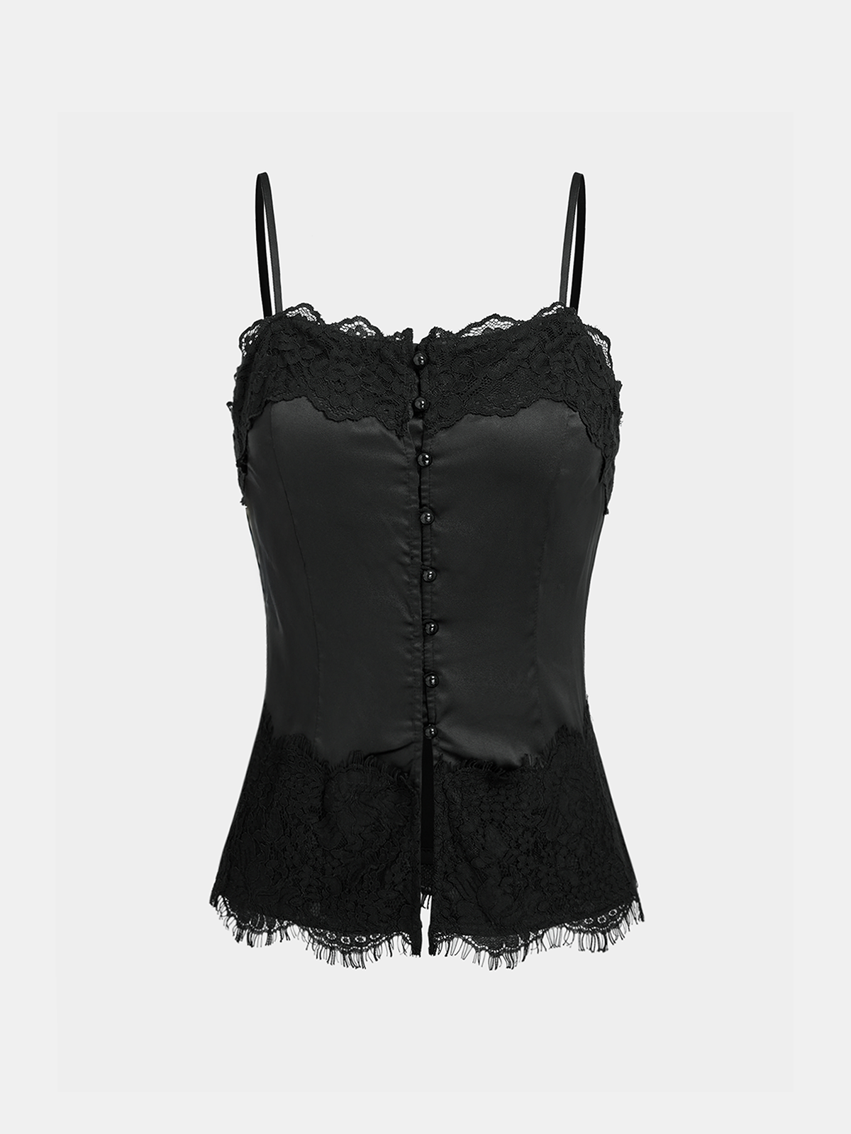 Lace-Trim Satin Cami Top for Women Elegant