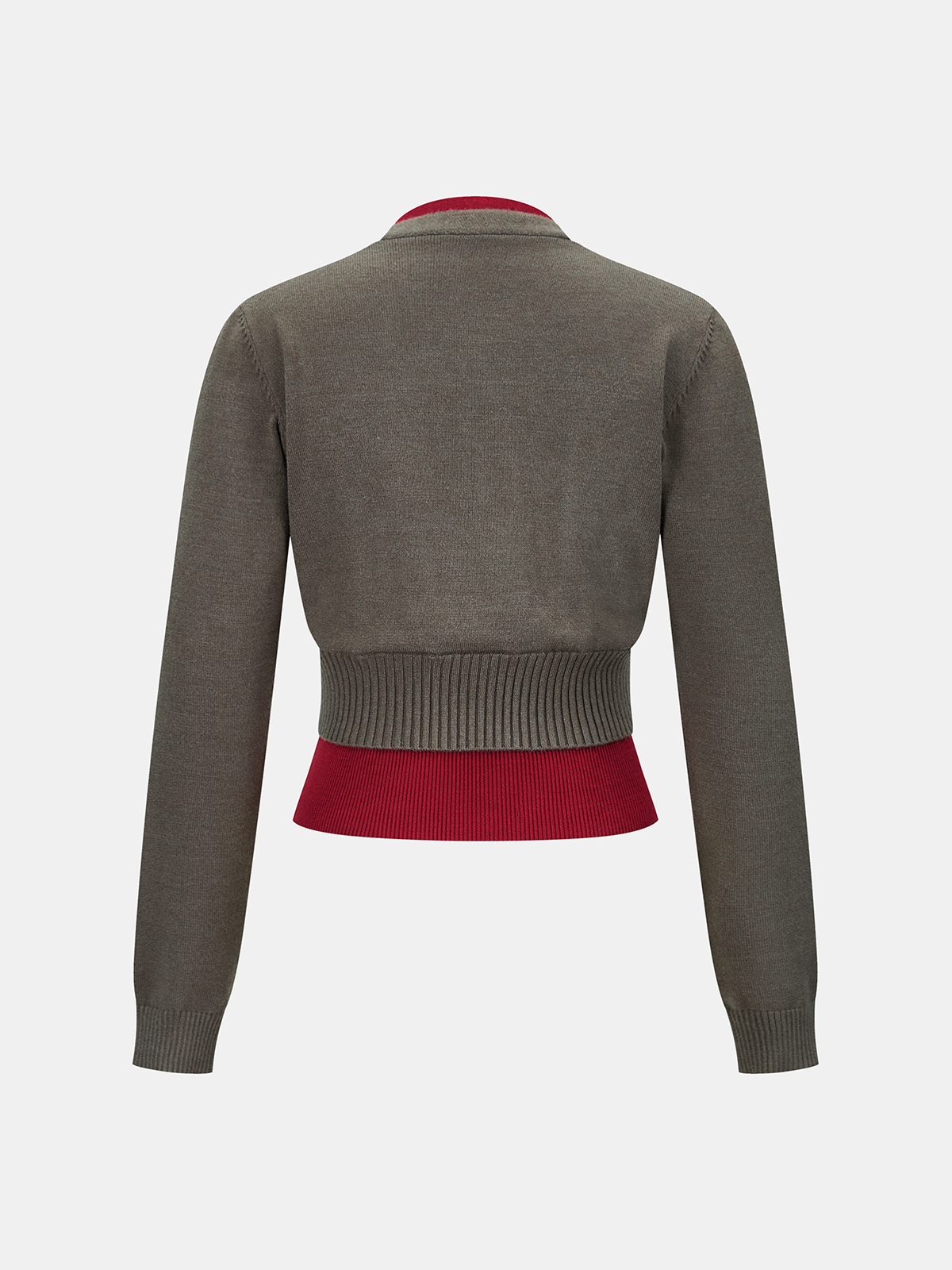 Color-Block V-Neck Sweater for Women Warm Cozy Casual
