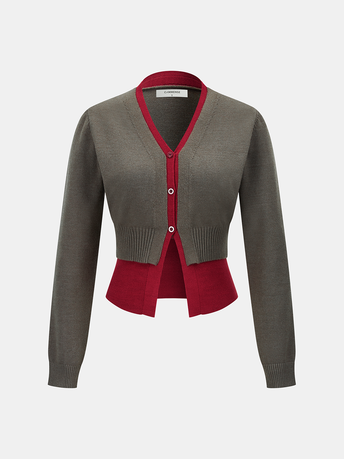 Color-Block V-Neck Sweater for Women Warm Cozy Casual