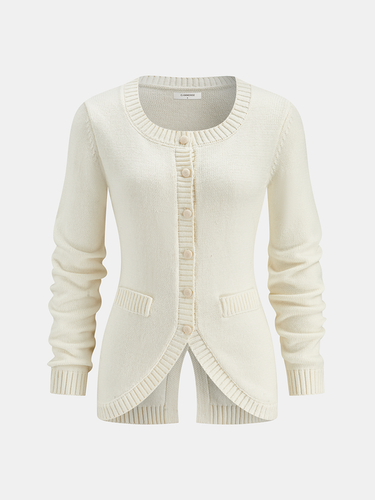 Tie-Back Button Knitted Cardigan for Women Cozy Winter Wear