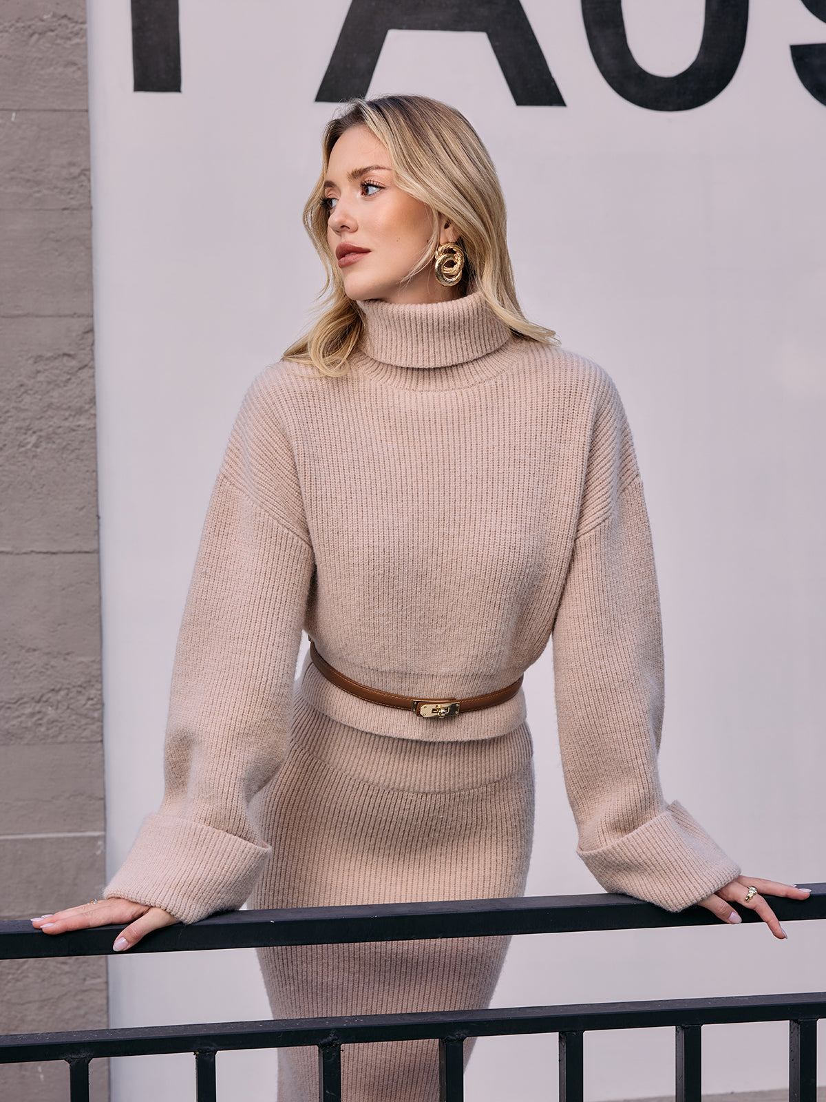 Ribbed Knit Turtleneck Sweater Cozy Winter Pullover Essential
