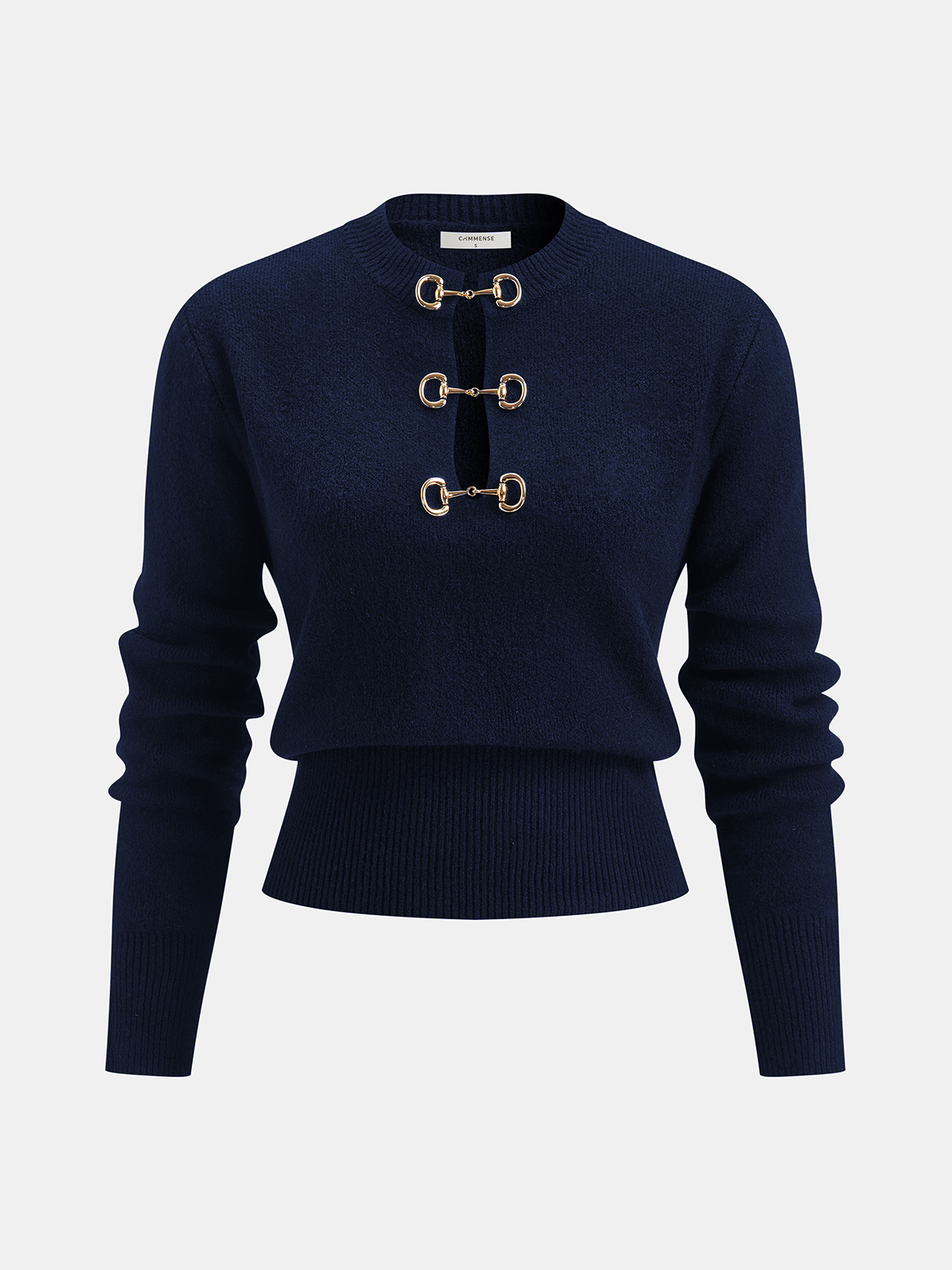 Horsebit Detail Long Sleeve Sweater Fashion Trend Essentials