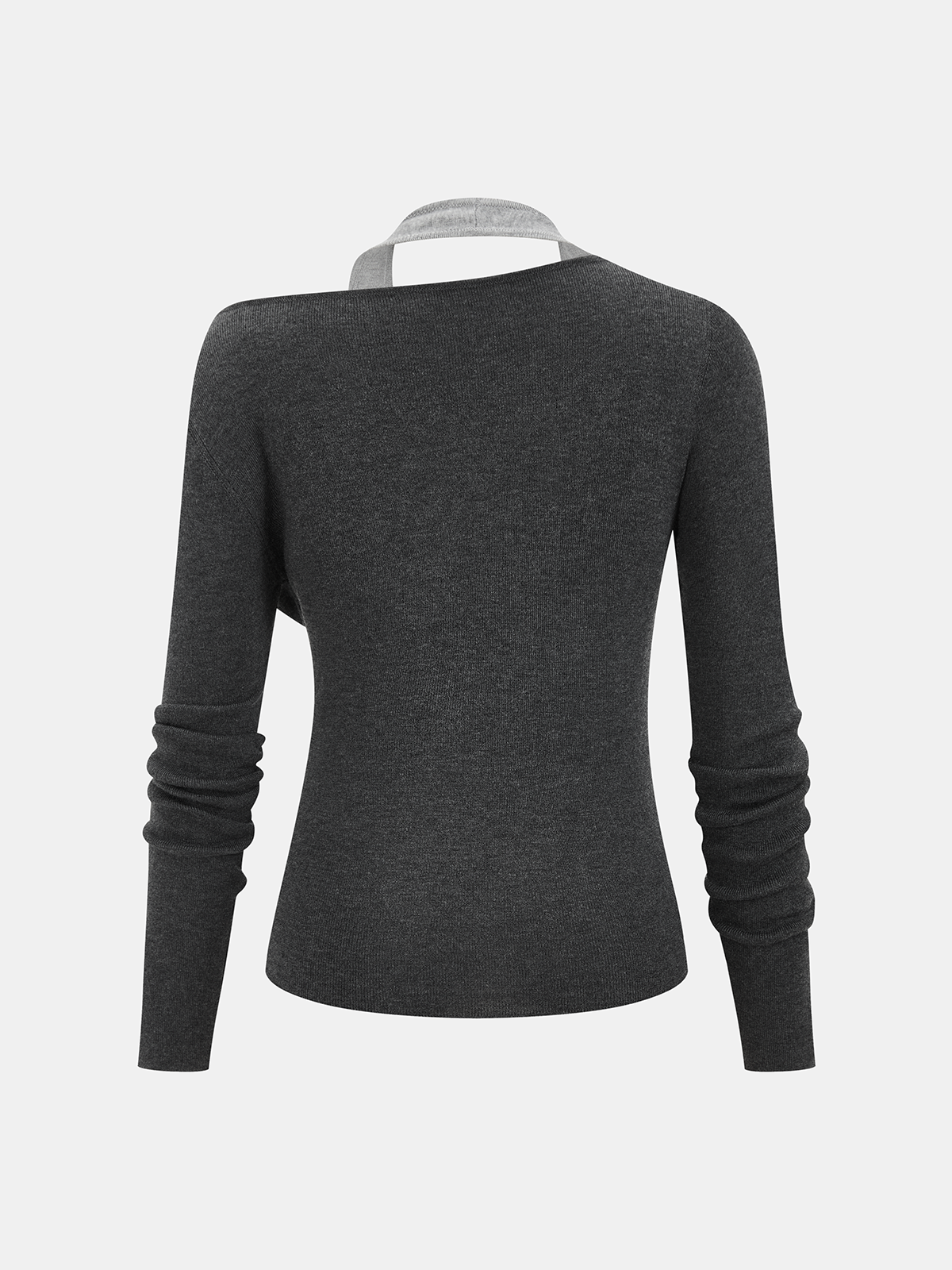 Wool-Blend Asymmetrical Cold-Shoulder Knit Top for Women Layering Essential