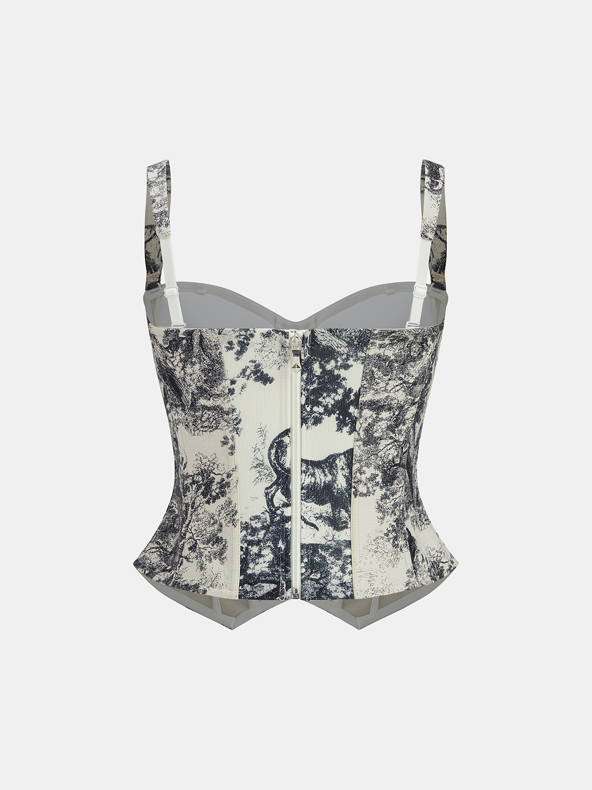 Ink Wash Painting Print Corset Top Traditional Chinese Art Inspired