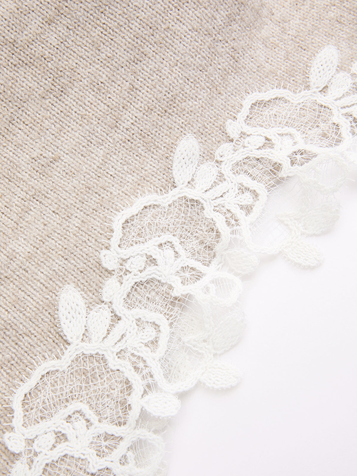 "Wool-Blend Lace-Trim Square-Neck Dress for Elegant Evenings"