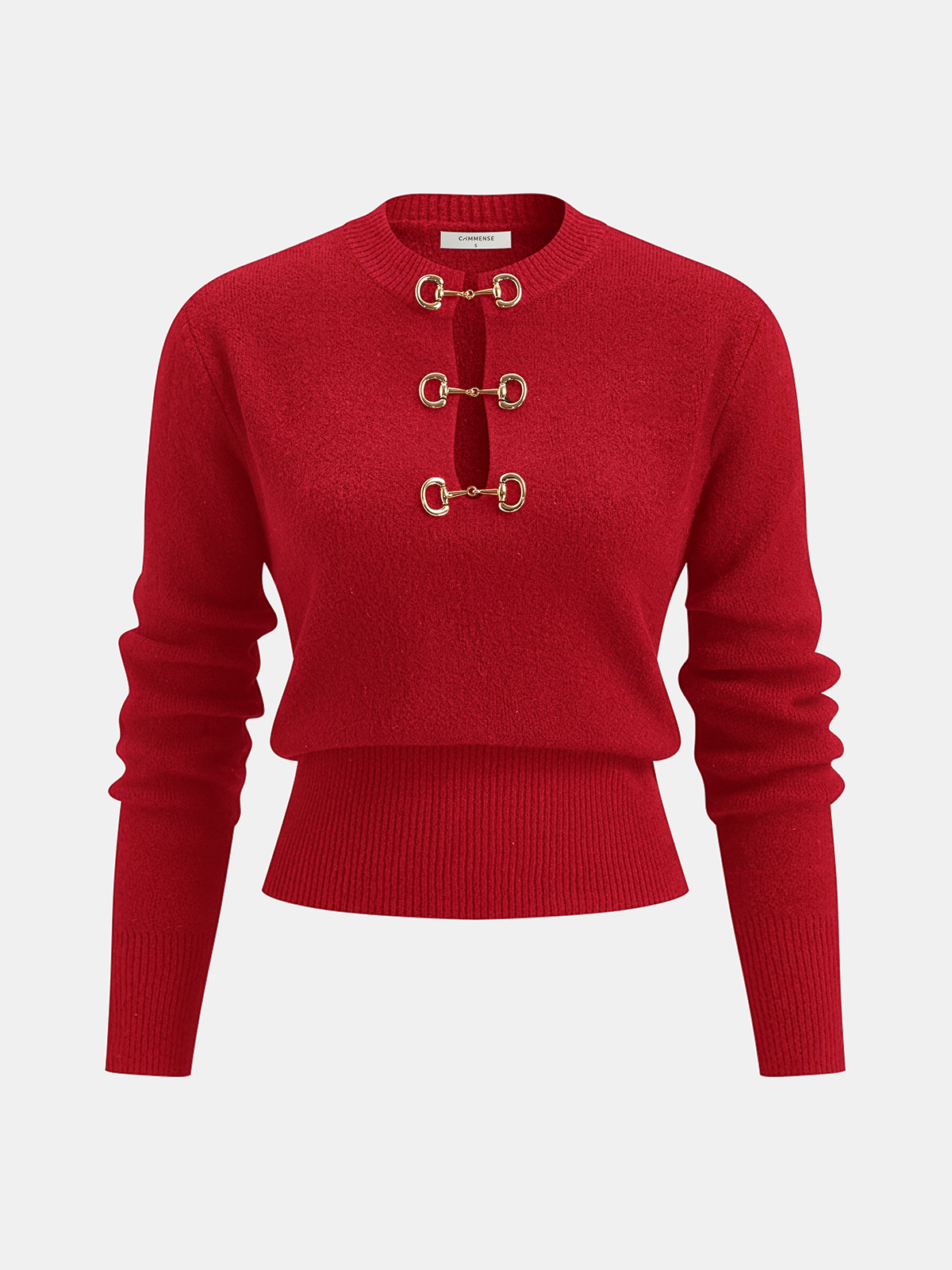 Horsebit Detail Long Sleeve Sweater Fashion Trend Essentials