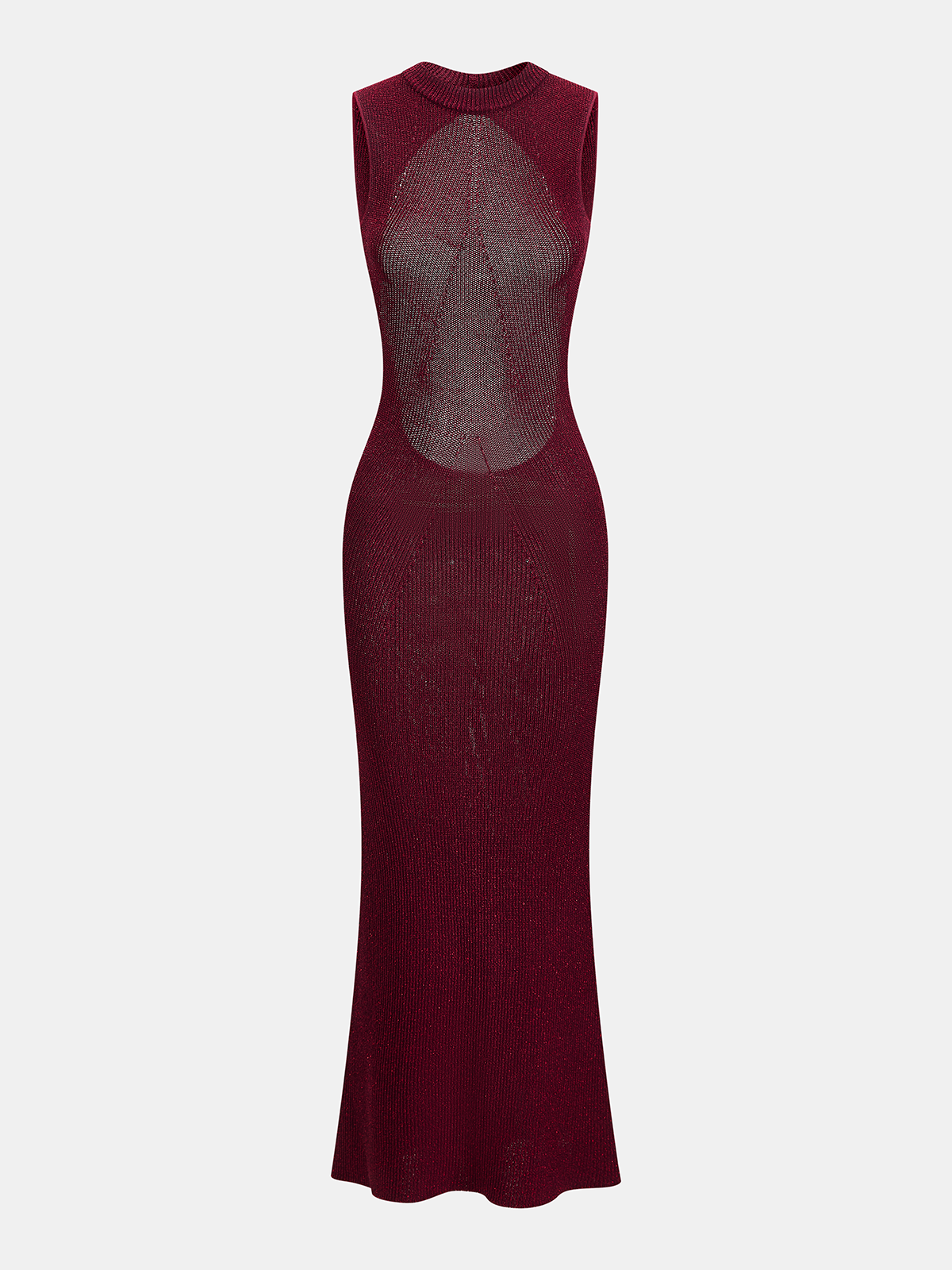 Backless Glitter Knit Sleeveless Maxi Dress for Evening Events