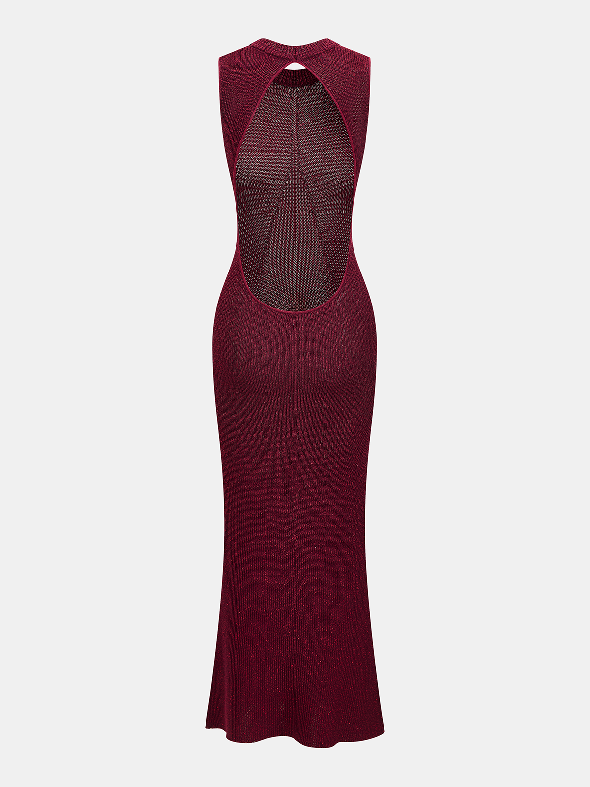 Backless Glitter Knit Sleeveless Maxi Dress for Evening Events