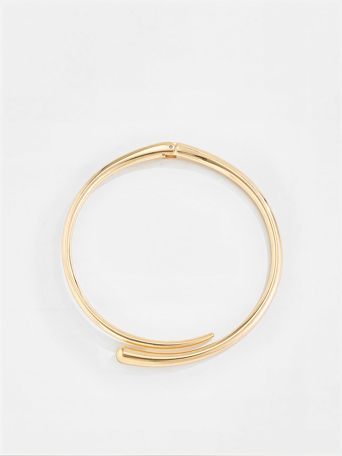 Gold-Tone Open Cuff Choker Necklace Adjustable Statement Piece