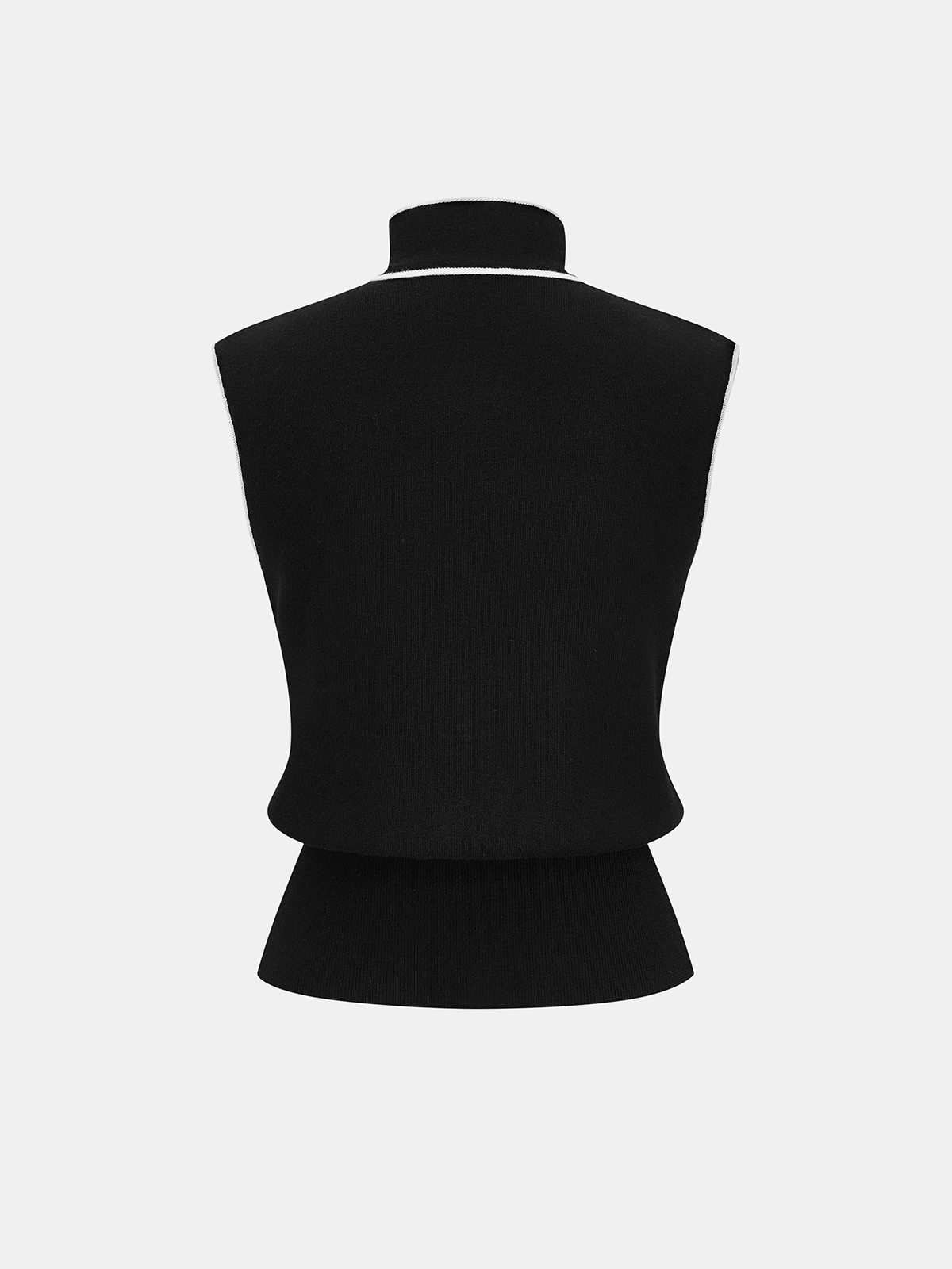 Contrast-Trim Tie-Neck Sweater Vest for Stylish Layering