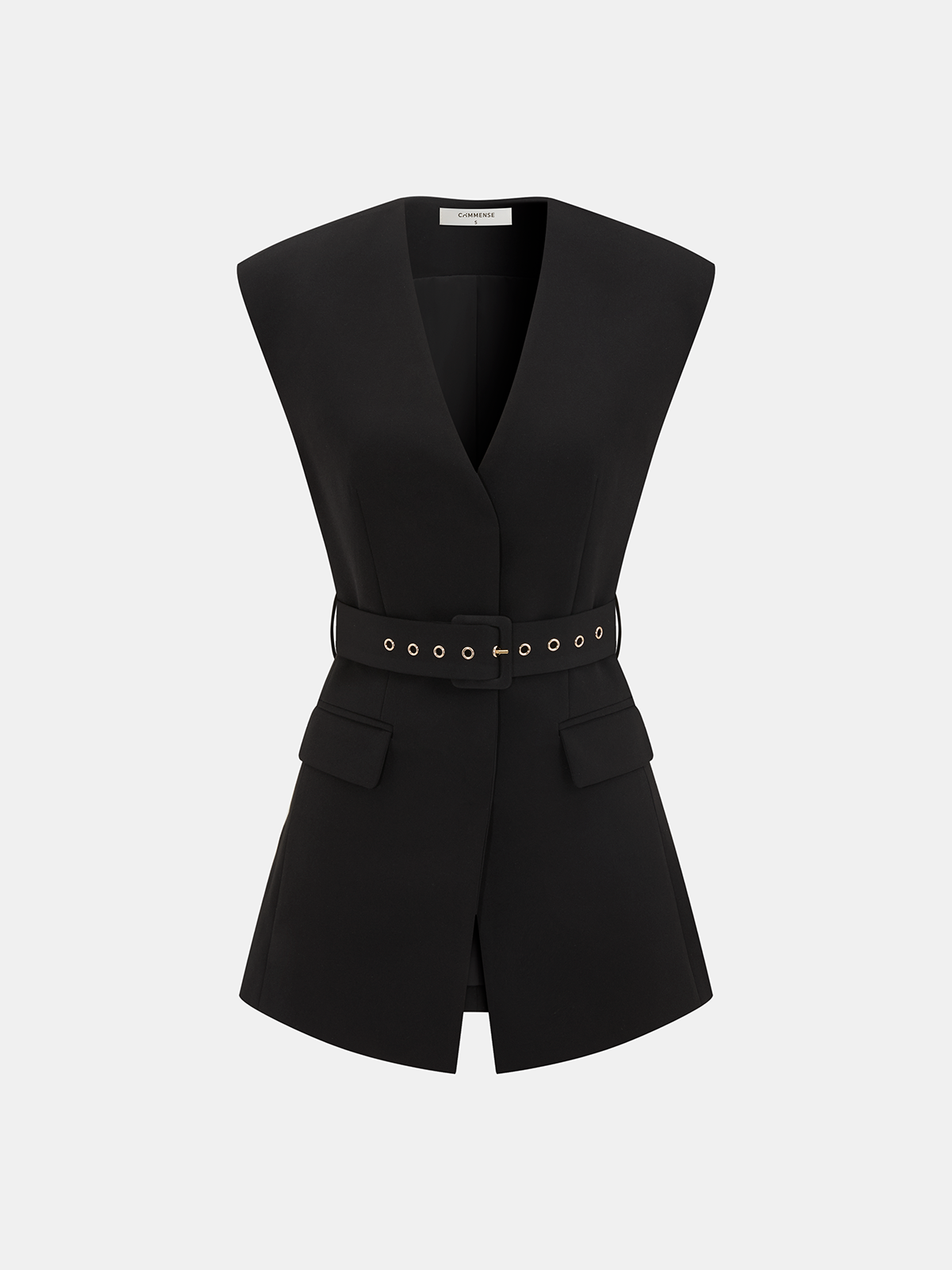Sleeveless Belted Blazer Vest Professional Women's Workwear Fashion