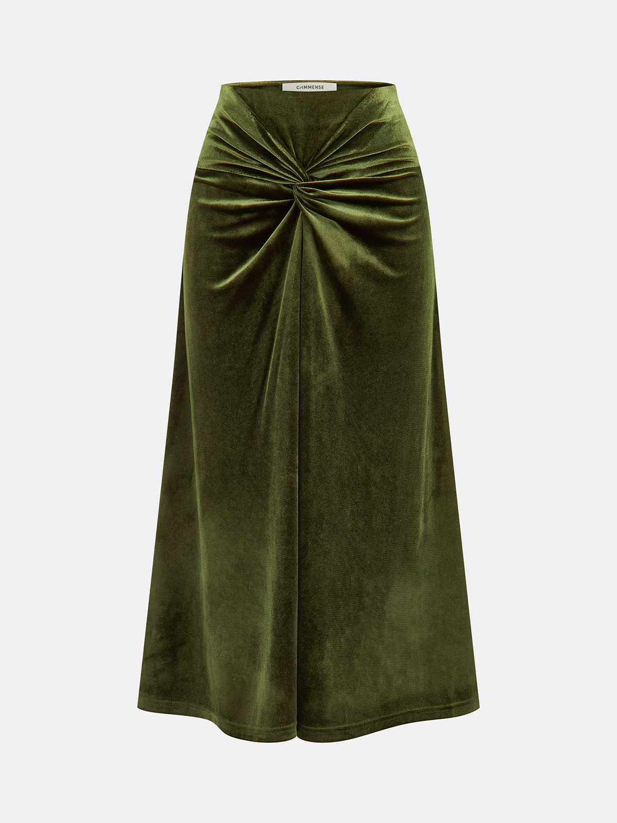 Velvet Knot-Front Midi Skirt | Women's Elegant Evening Wear