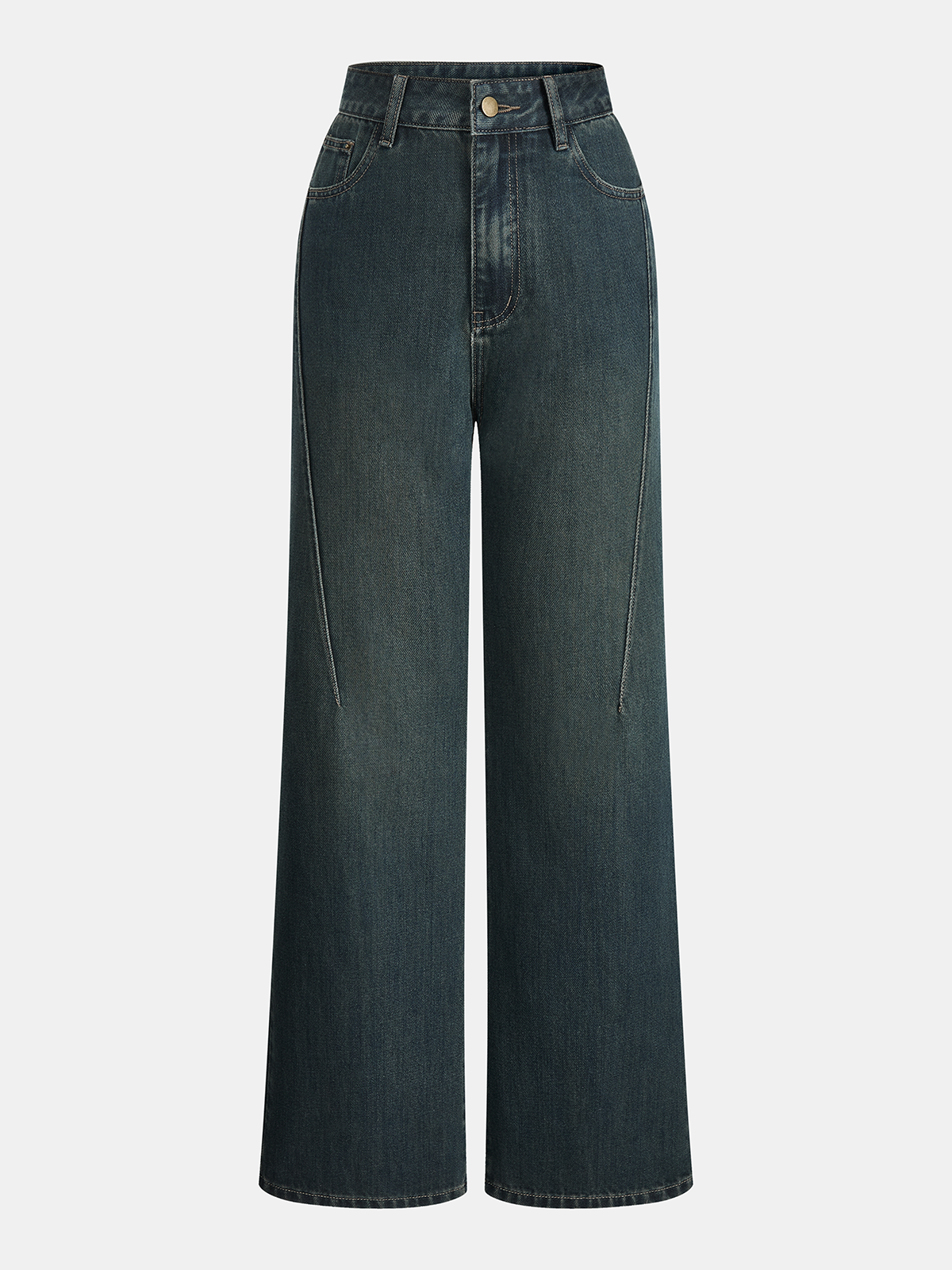Mid-Waist Straight-Leg Jeans for Women Classic Fit