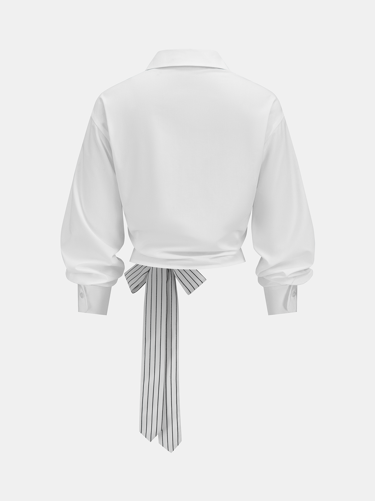 Striped Tie-Waist Cropped Shirt Women's Casual Summer Top