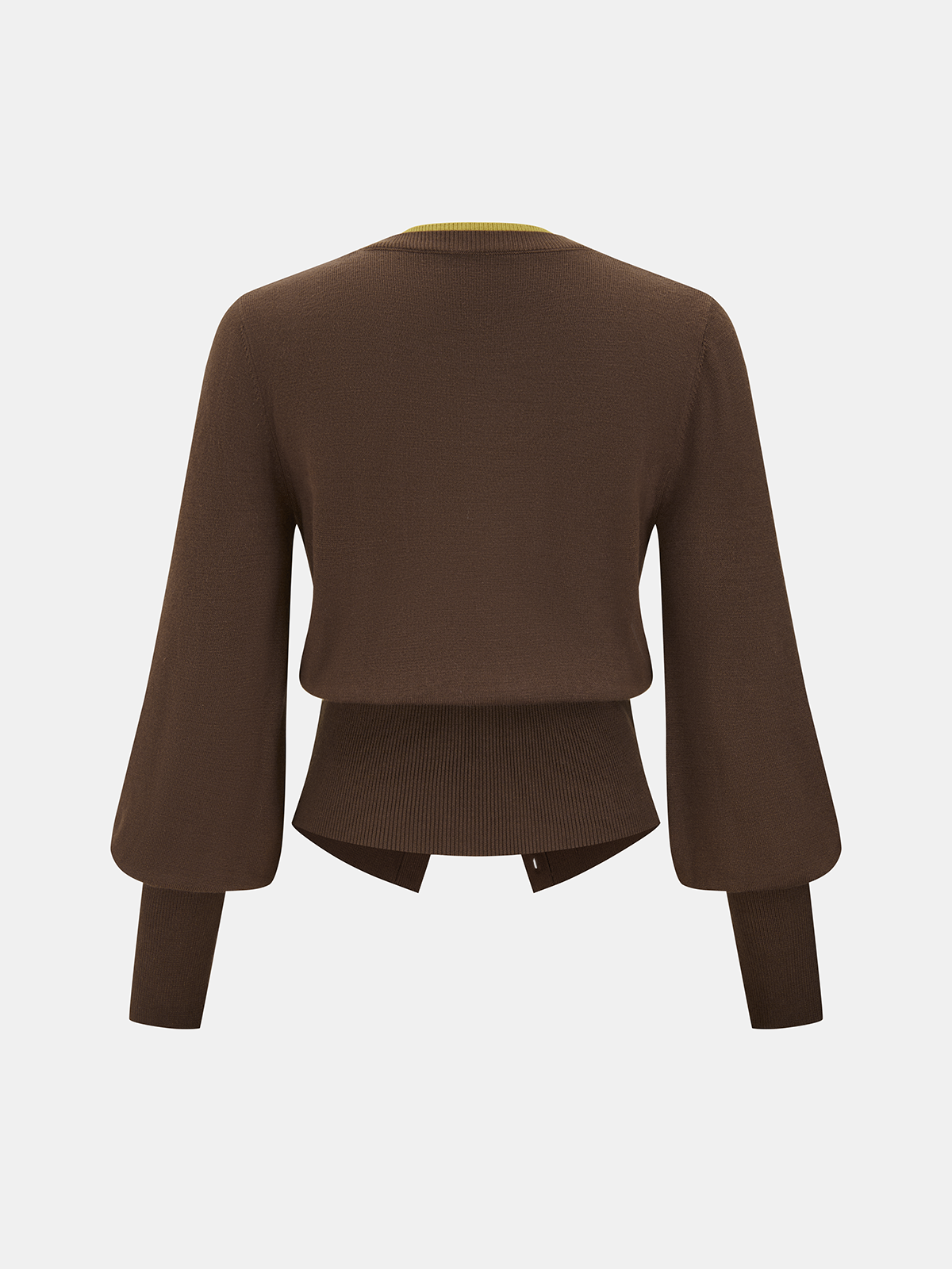 2 in 1 Layered Puff-Sleeve Cardigan Versatile Lightweight Sweater